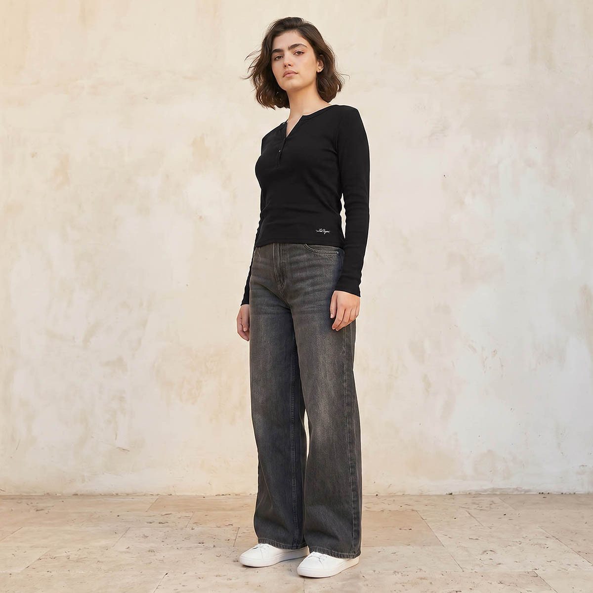 Lee Cooper Ribbed Top with Half Placket-women-clothing-tshirts-image-5