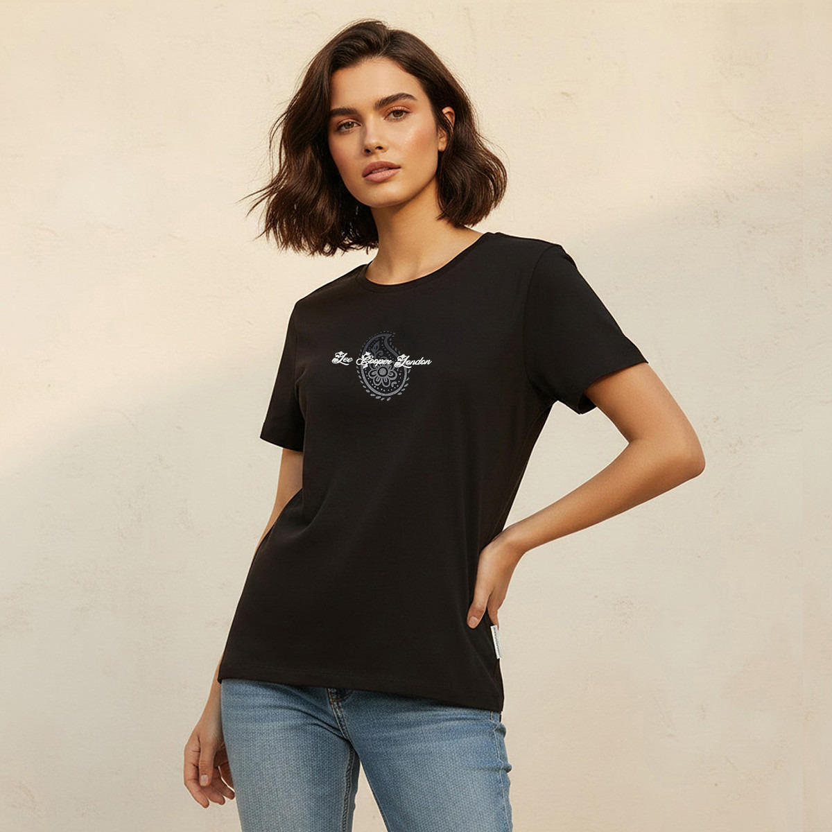 Lee Cooper Relaxed Fit Cotton T-shirt with Print-women-clothing-tshirts-image-1