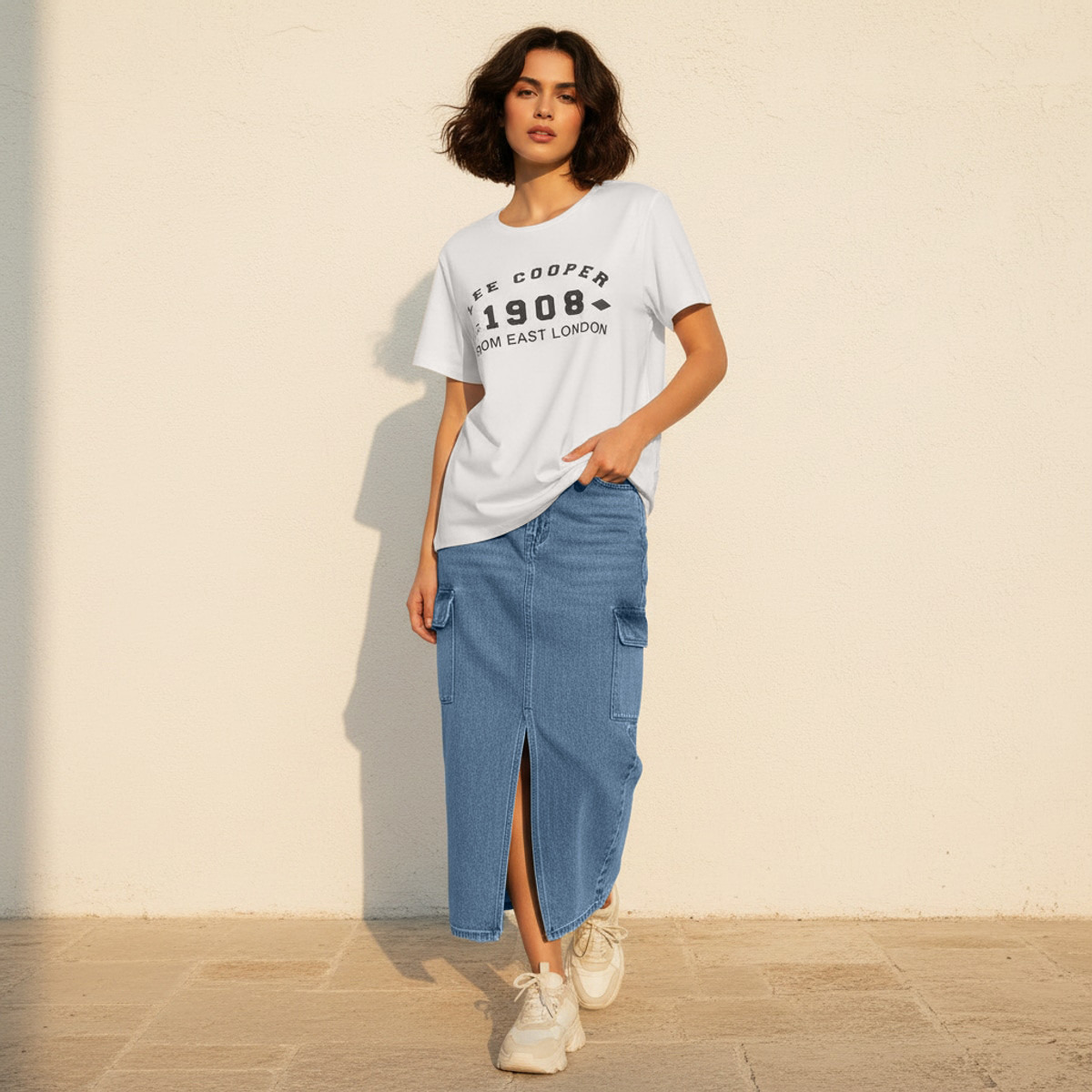 Lee Cooper Relaxed Fit Cotton T-shirt with Print-women-clothing-tshirts-image-3