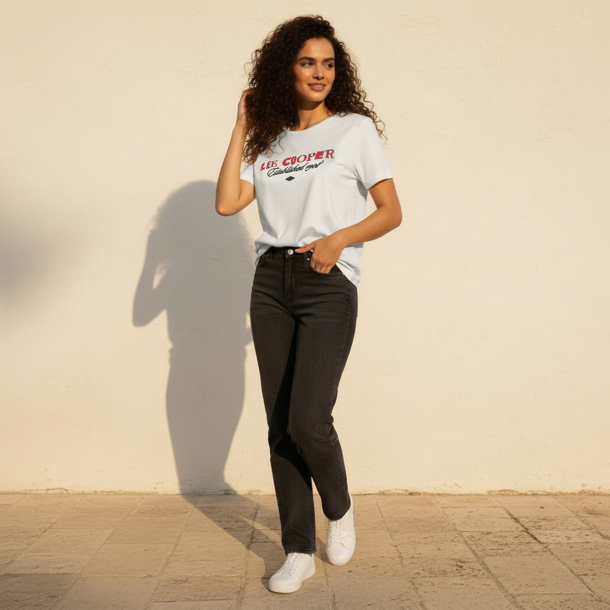 Lee Cooper Relaxed Fit Cotton T-shirt with Embroidery-women-clothing-tshirts-image-3