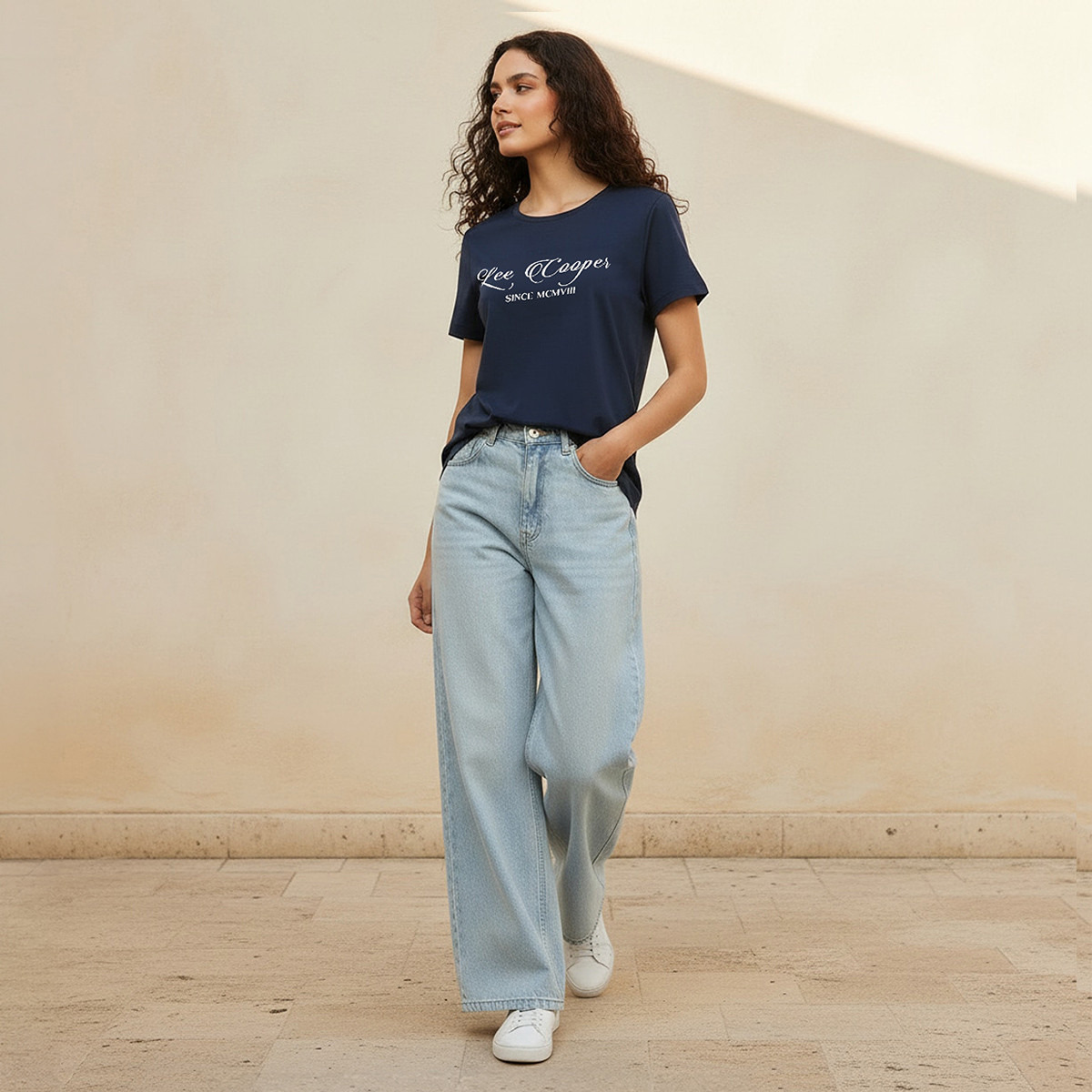 Lee Cooper Relaxed Fit Cotton T-shirt with Print-women-clothing-tshirts-image-3