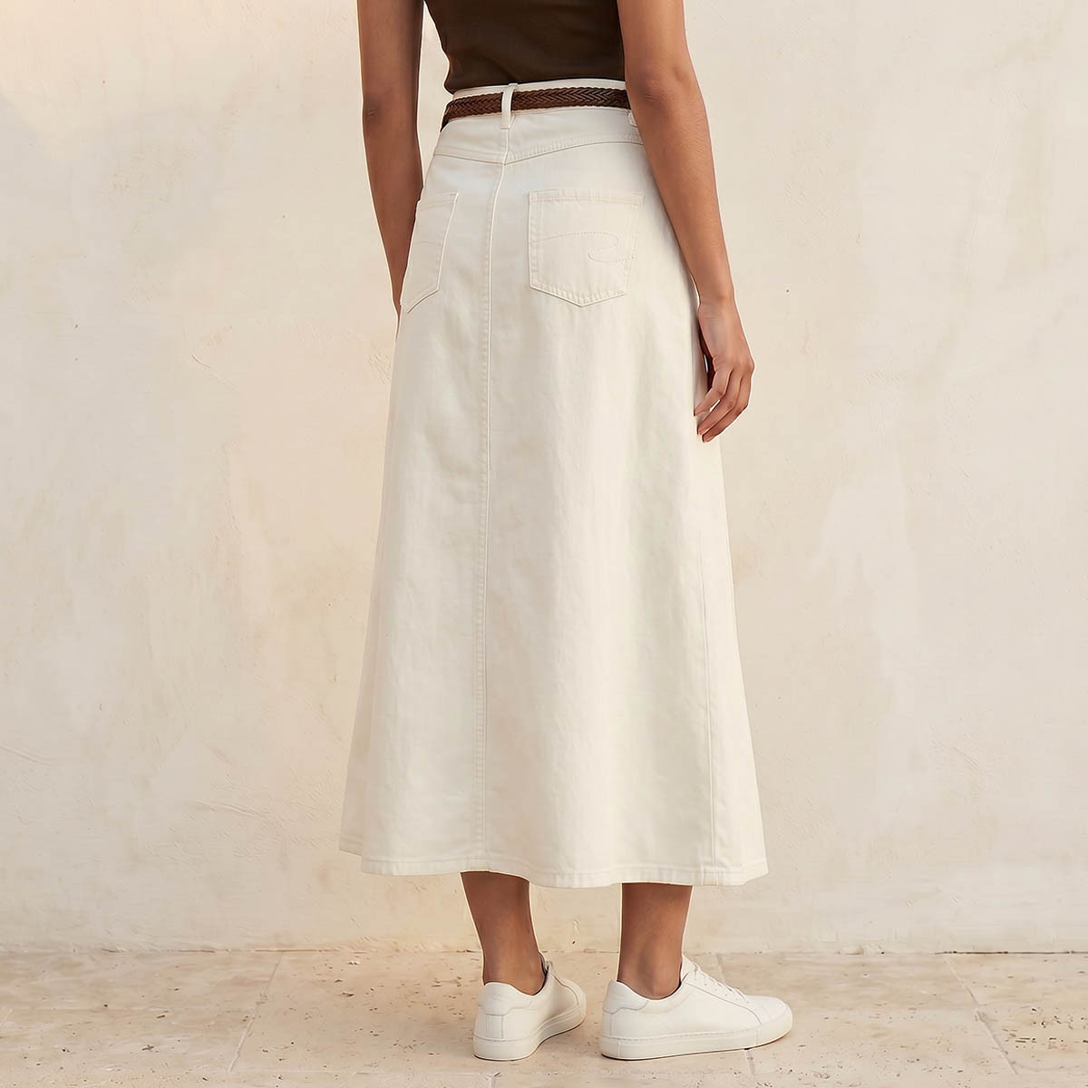 تنورة إيه لاين ميدي بحزام من لي كوبر-women-clothing-skirts-image-4