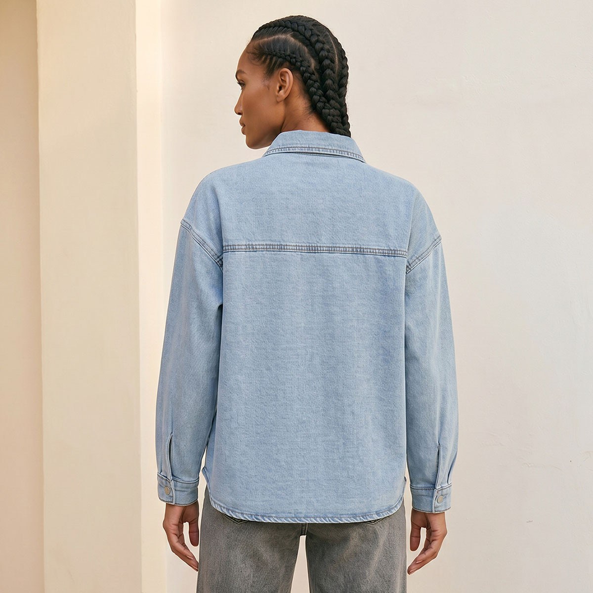 قميص دينم بجيوب من سبلاش دينم-women-clothing-shirtsandblouses-shirts-image-4