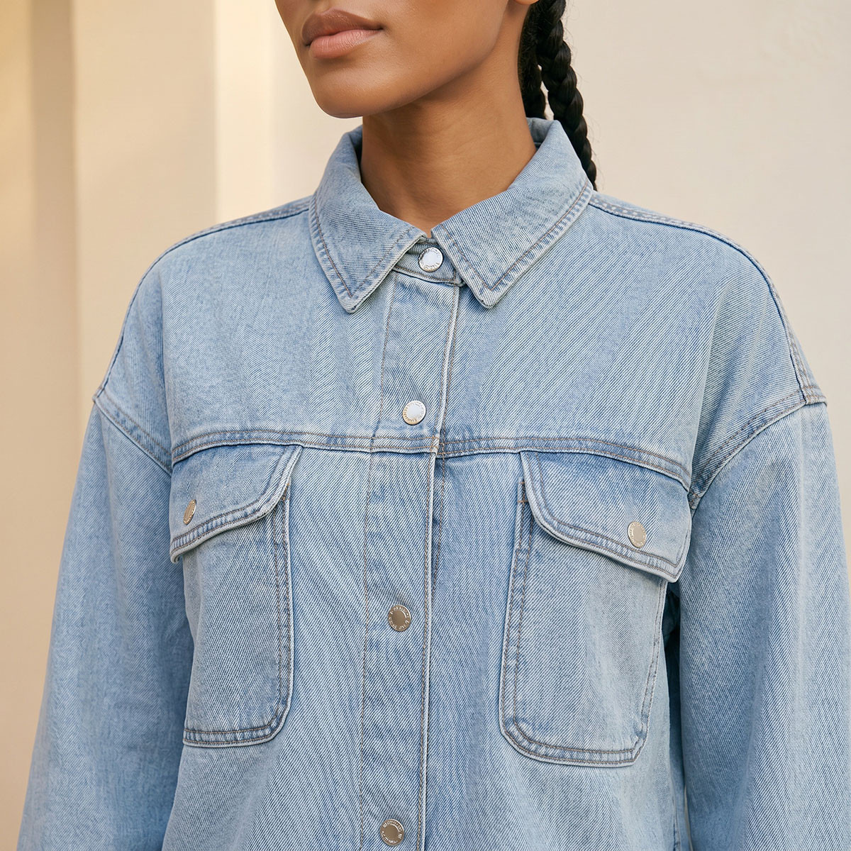 قميص دينم بجيوب من سبلاش دينم-women-clothing-shirtsandblouses-shirts-image-5