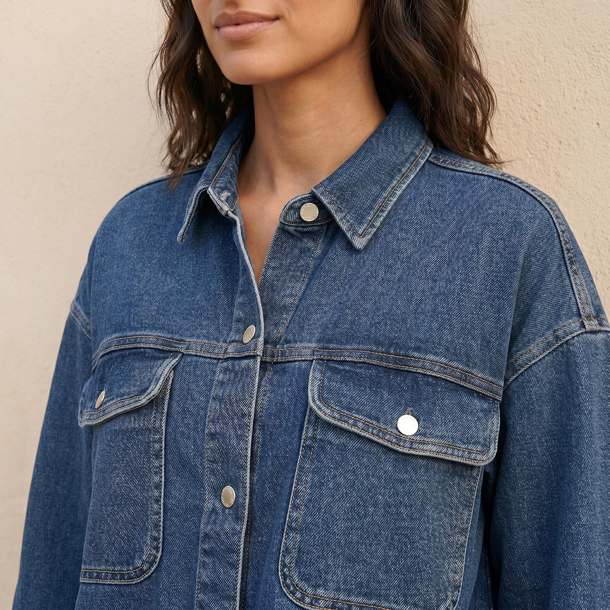 قميص دينم بجيوب من سبلاش دينم-women-clothing-shirtsandblouses-shirts-image-5