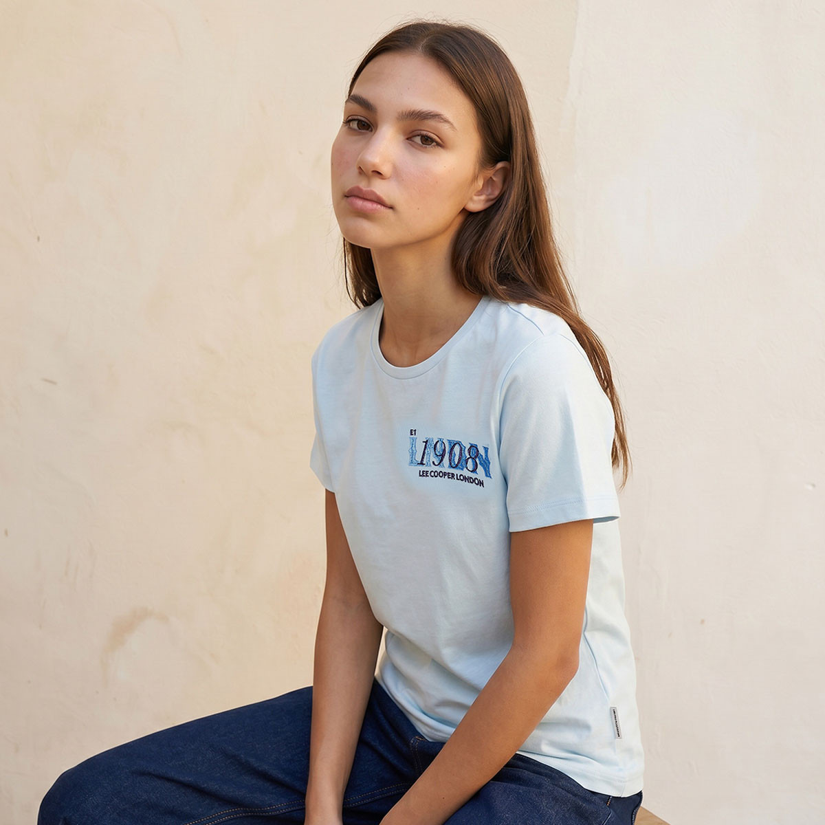 Lee Cooper Relaxed Fit Cotton T-shirt with Logo Print-women-clothing-tshirts-image-5