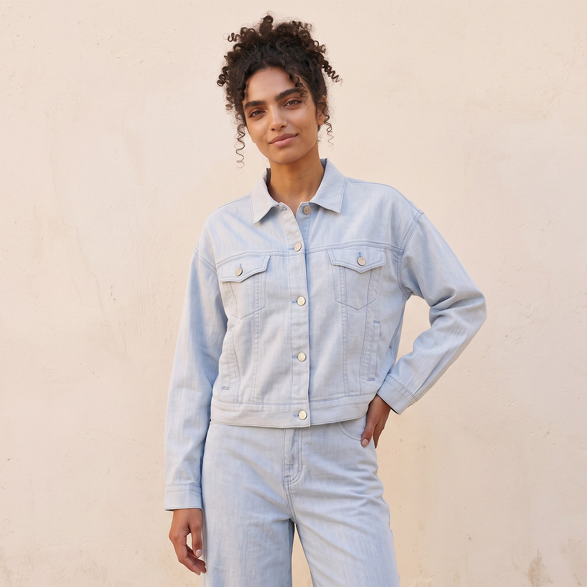 Lee Cooper Linen Blend Trucker Jacket-women-winterwear-coatsandjackets-jackets-image-6
