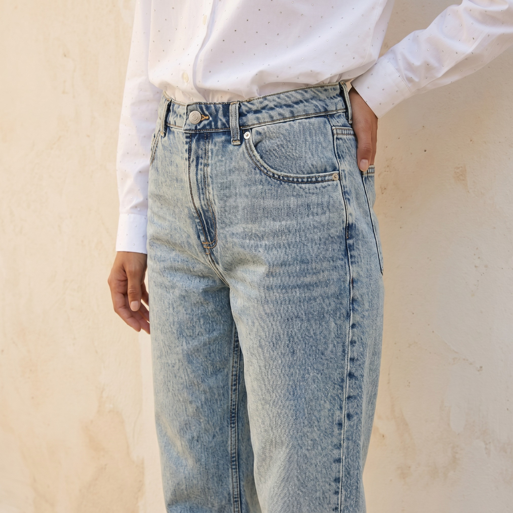 بنطلون جينز قطن بقصة مستقيمة من لي كوبر-women-clothing-bottoms-jeans-image-5