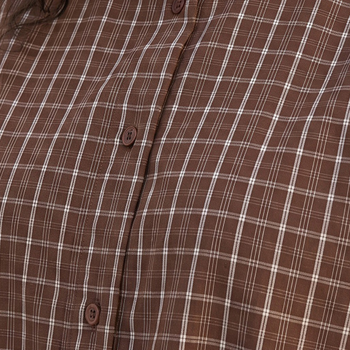قميص قطن كاروهات بياقة عالية من لي كوبر-women-clothing-shirtsandblouses-shirts-image-2