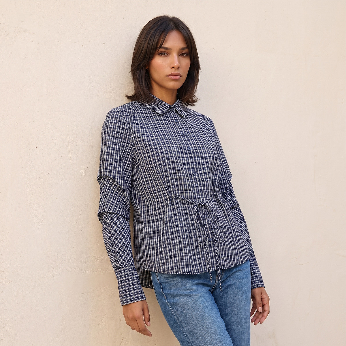 Lee Cooper Shirt with Tie-Ups-women-clothing-shirtsandblouses-shirts-image-1