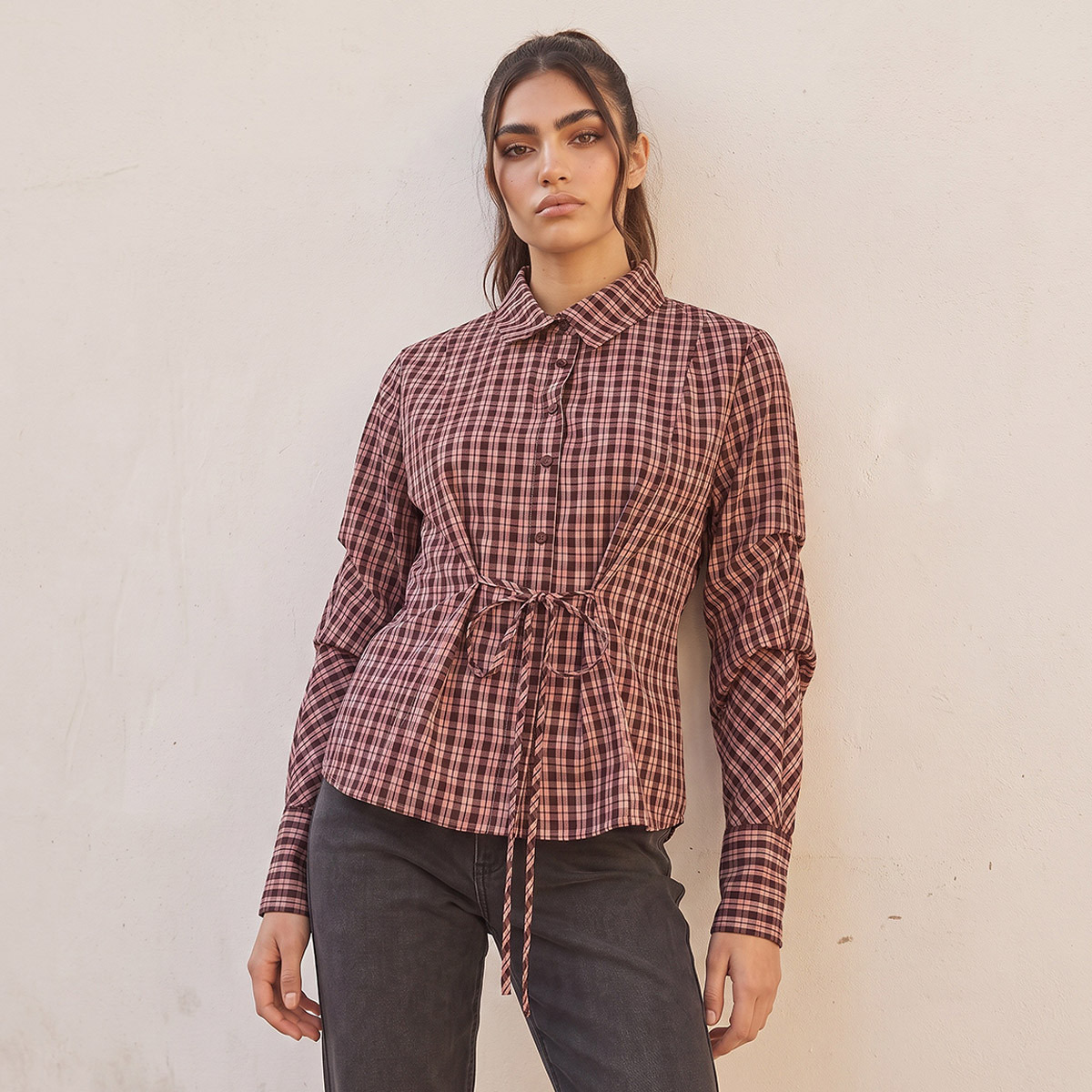 Lee Cooper Shirt with Tie-Ups-women-clothing-shirtsandblouses-shirts-image-1