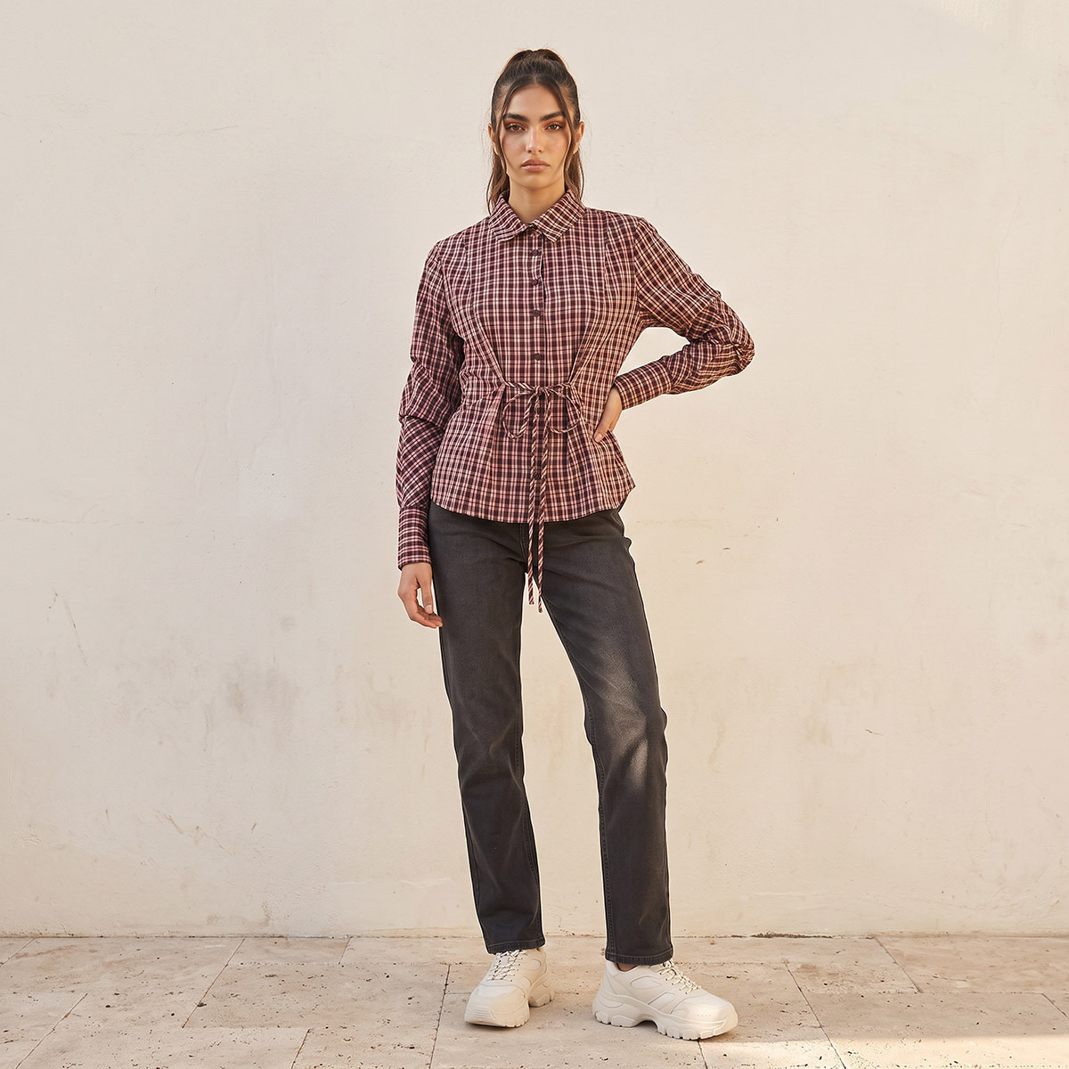 Lee Cooper Shirt with Tie-Ups-women-clothing-shirtsandblouses-shirts-image-2