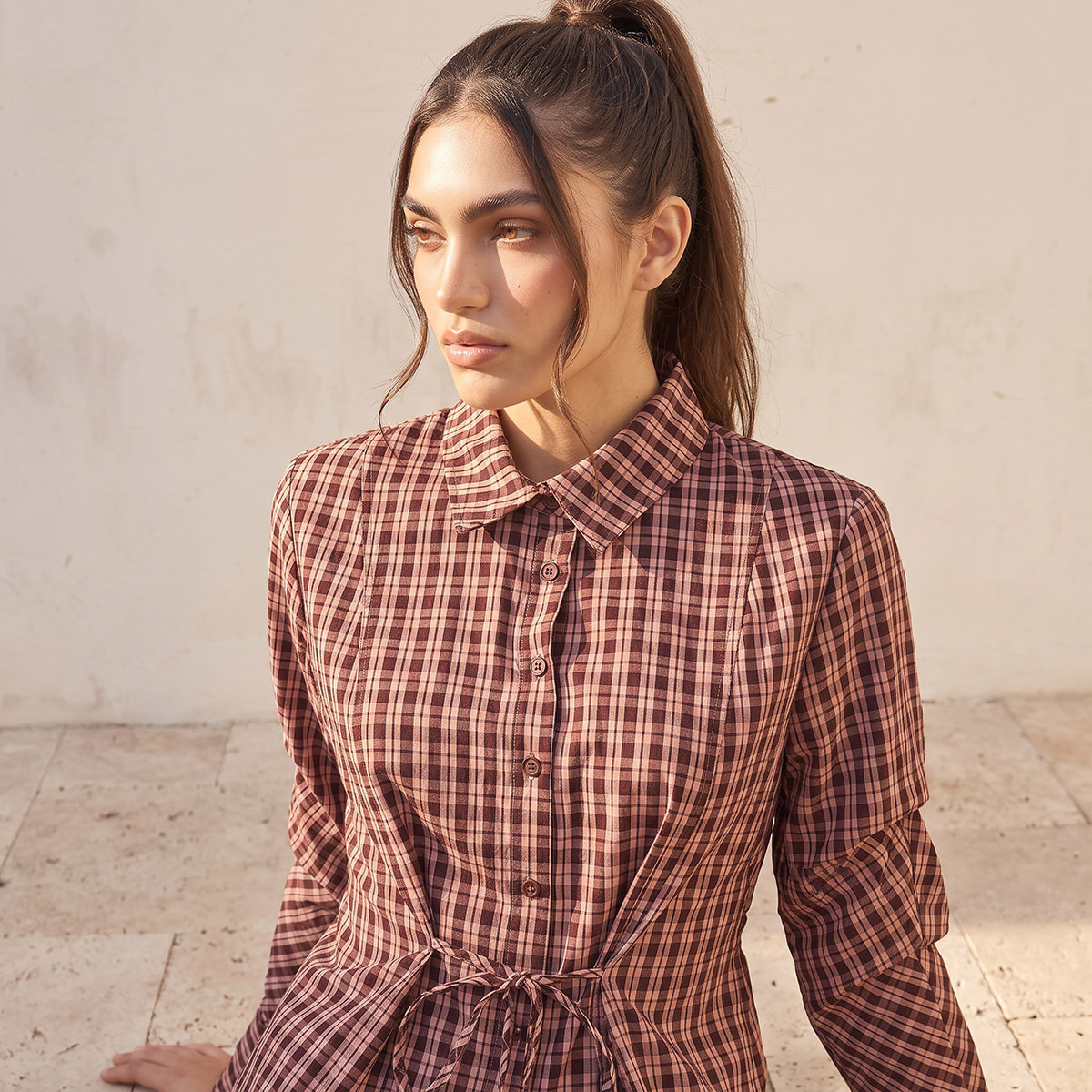 Lee Cooper Shirt with Tie-Ups-women-clothing-shirtsandblouses-shirts-image-4