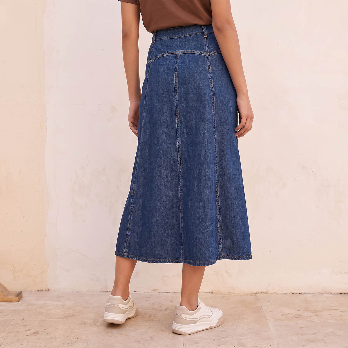 Lee Cooper Midi Cotton Button-Down Skirt-women-clothing-skirts-image-4