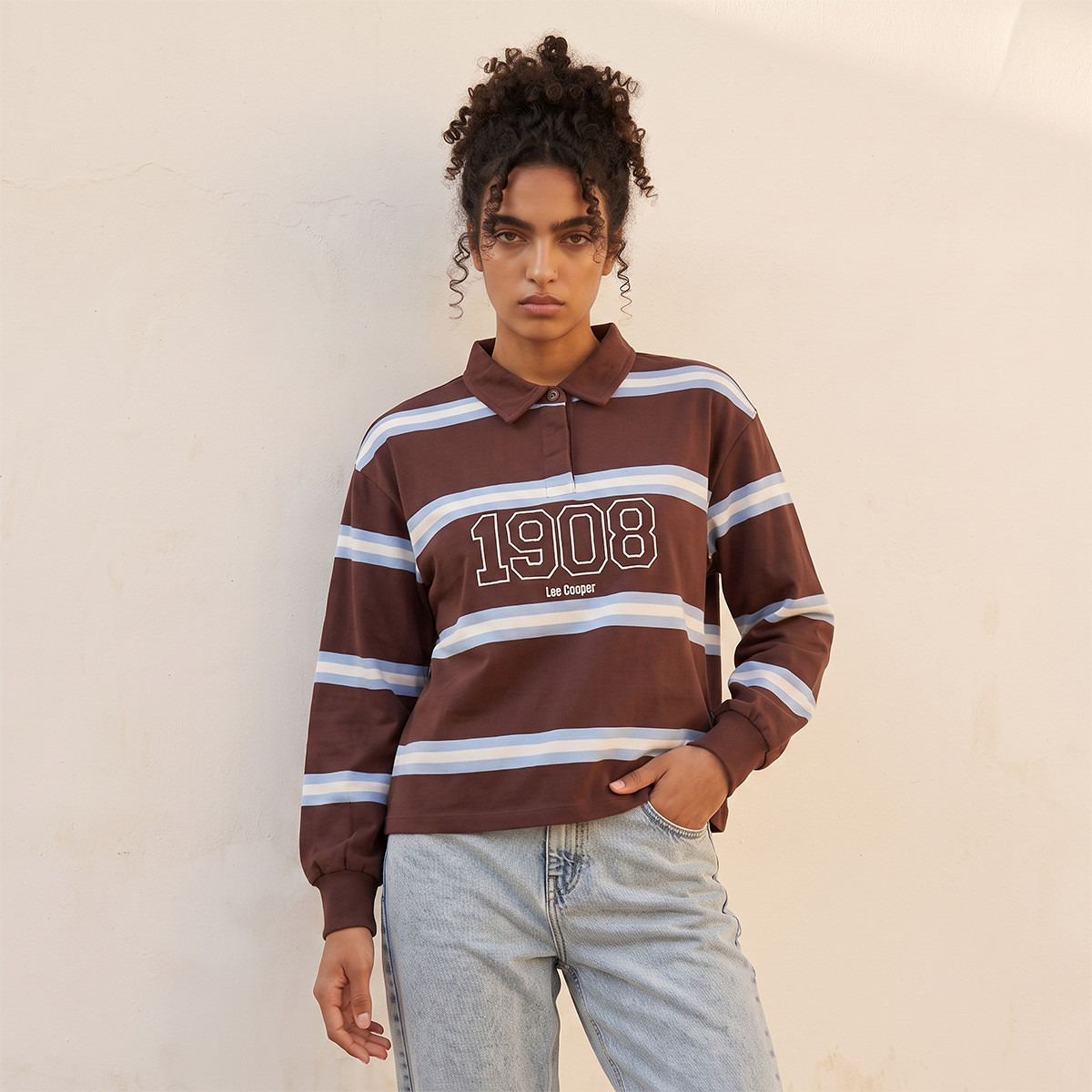 Lee Cooper Polo T-shirt with Stripes-women-winterwear-cardigansandjumpers-jumpers-image-4