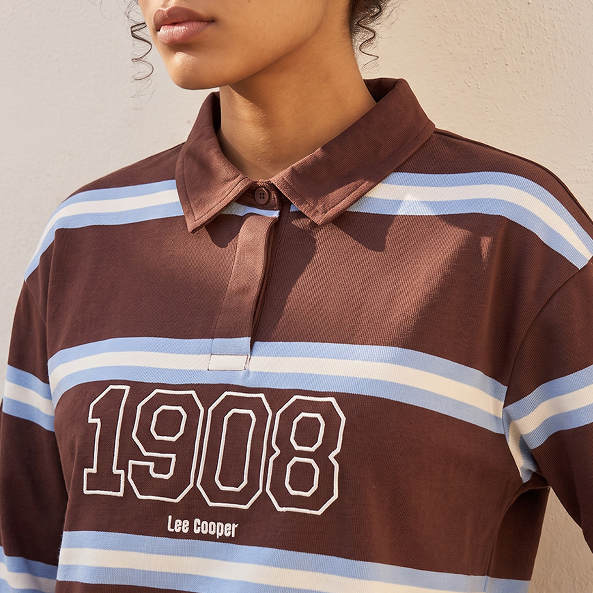 Lee Cooper Polo T-shirt with Stripes-women-winterwear-cardigansandjumpers-jumpers-image-5