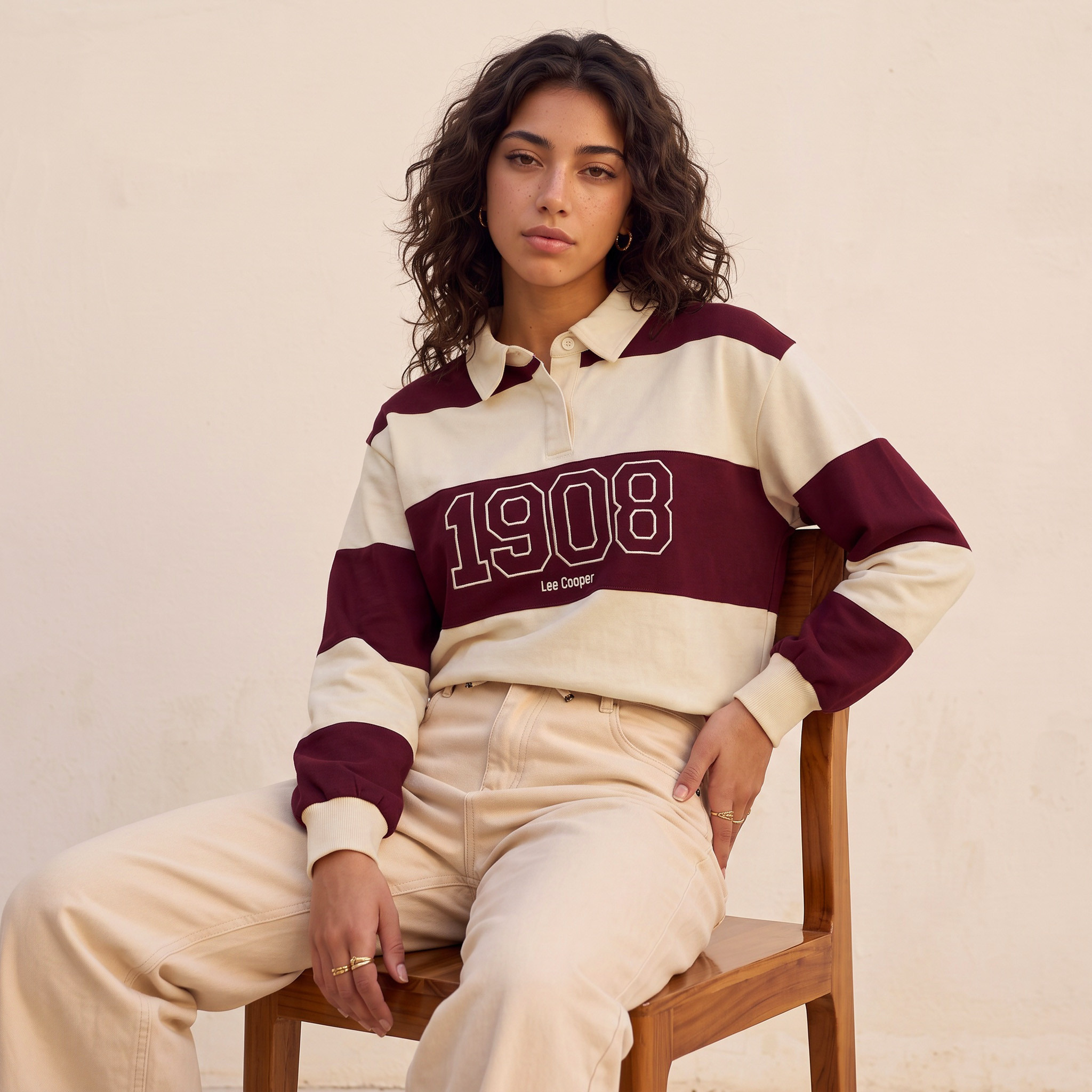 Lee Cooper Polo T-shirt with Stripes-women-winterwear-cardigansandjumpers-jumpers-image-2