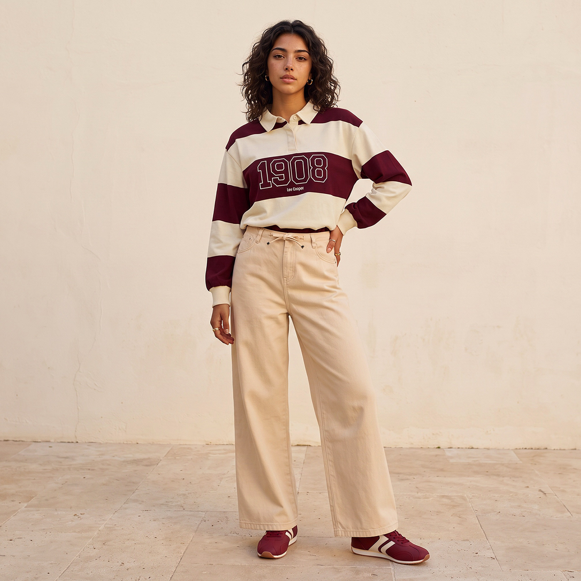 Lee Cooper Polo T-shirt with Stripes-women-winterwear-cardigansandjumpers-jumpers-image-3