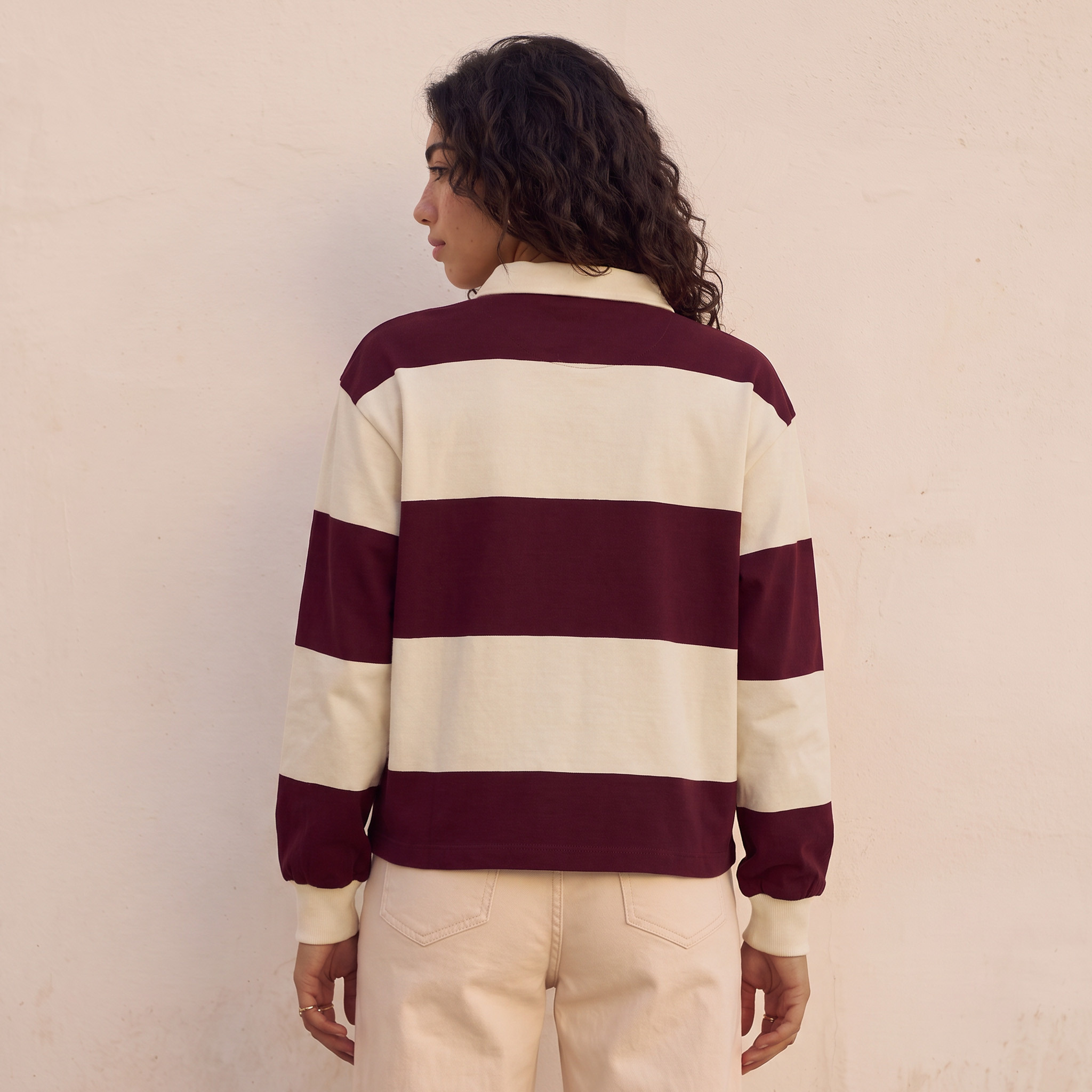 Lee Cooper Polo T-shirt with Stripes-women-winterwear-cardigansandjumpers-jumpers-image-4