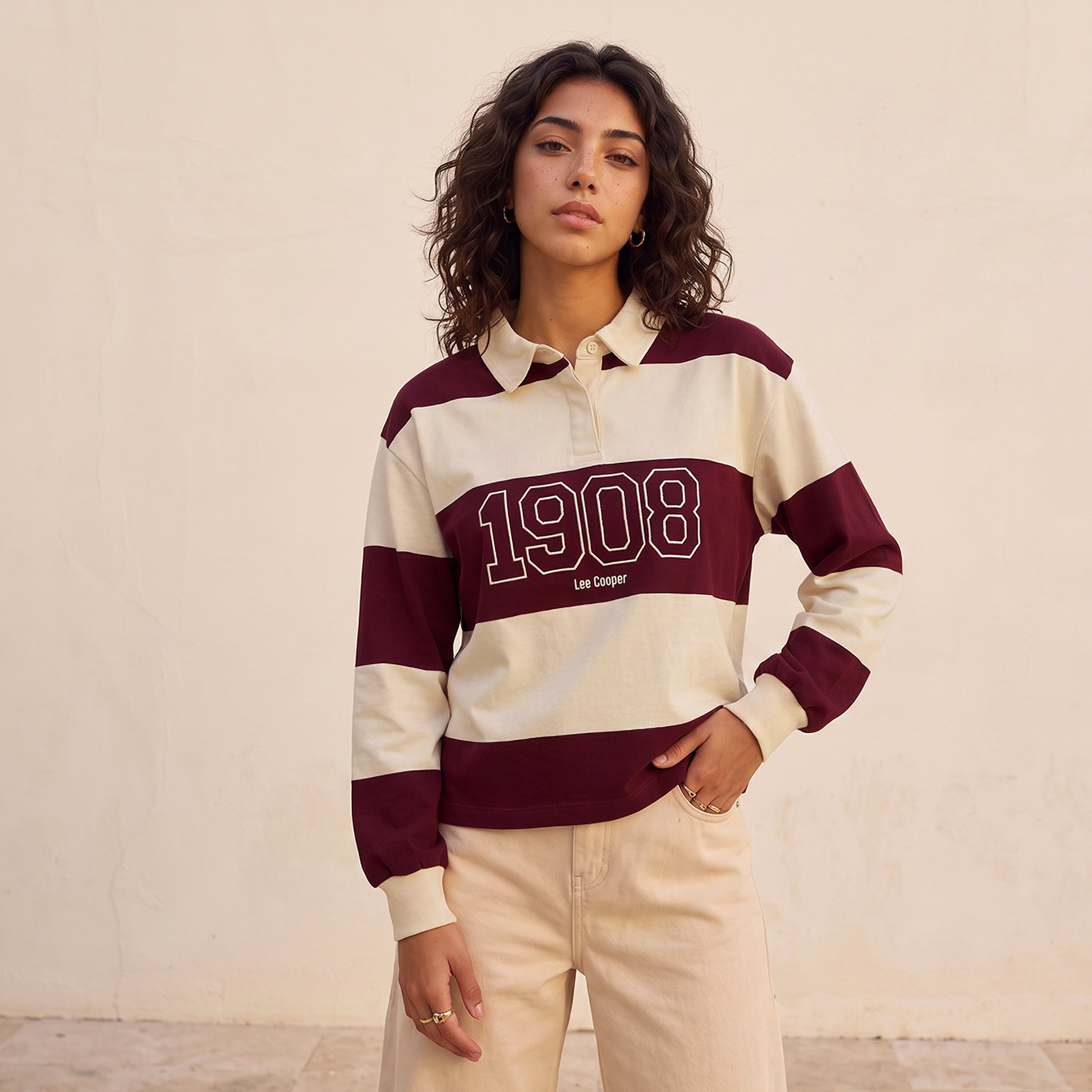 Lee Cooper Polo T-shirt with Stripes-women-winterwear-cardigansandjumpers-jumpers-image-5