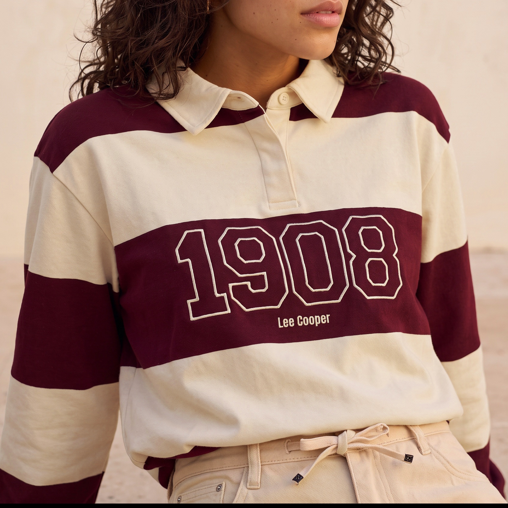 Lee Cooper Polo T-shirt with Stripes-women-winterwear-cardigansandjumpers-jumpers-image-6