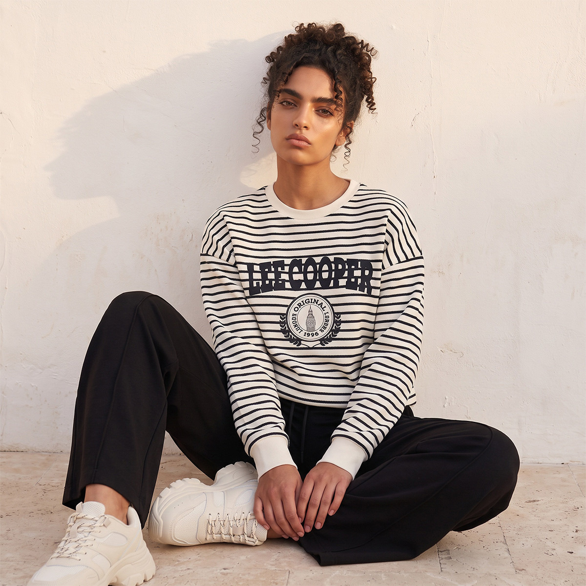 سويت شيرت مخطط من لي كوبر-women-clothing-hoodiesandsweatshirts-sweatshirts-image-1