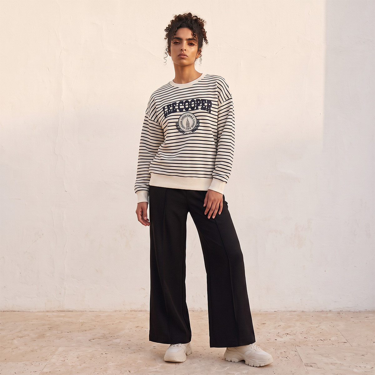 سويت شيرت مخطط من لي كوبر-women-clothing-hoodiesandsweatshirts-sweatshirts-image-2