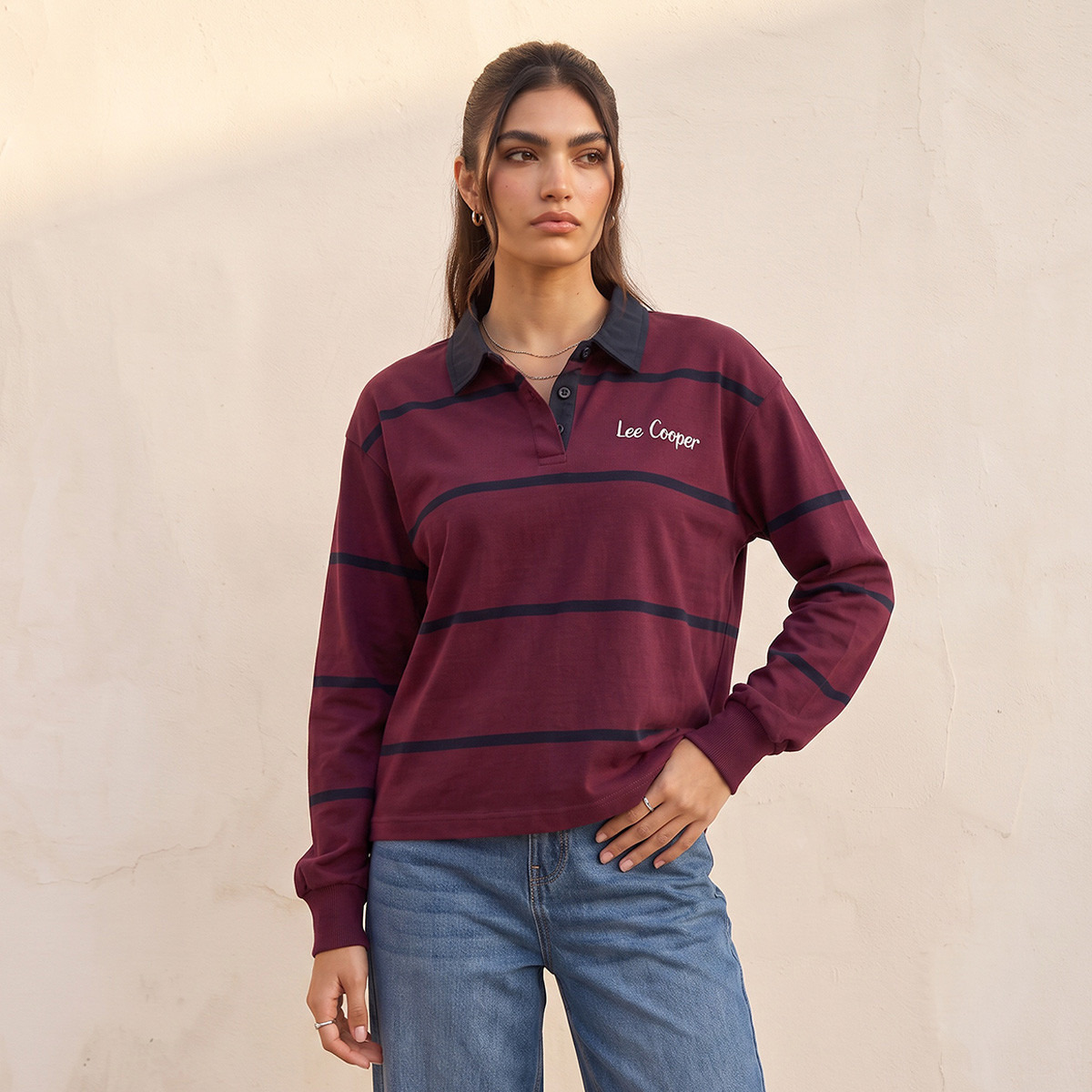 تيشيرت بولو مخطط من لي كوبر-women-clothing-tshirts-image-1