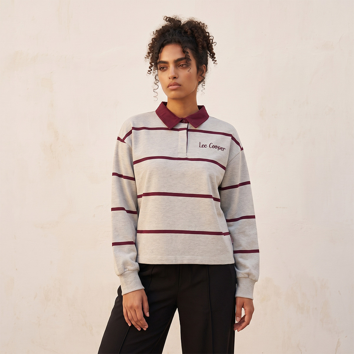Lee Cooper Polo T-shirt with Stripes-women-clothing-tshirts-image-1