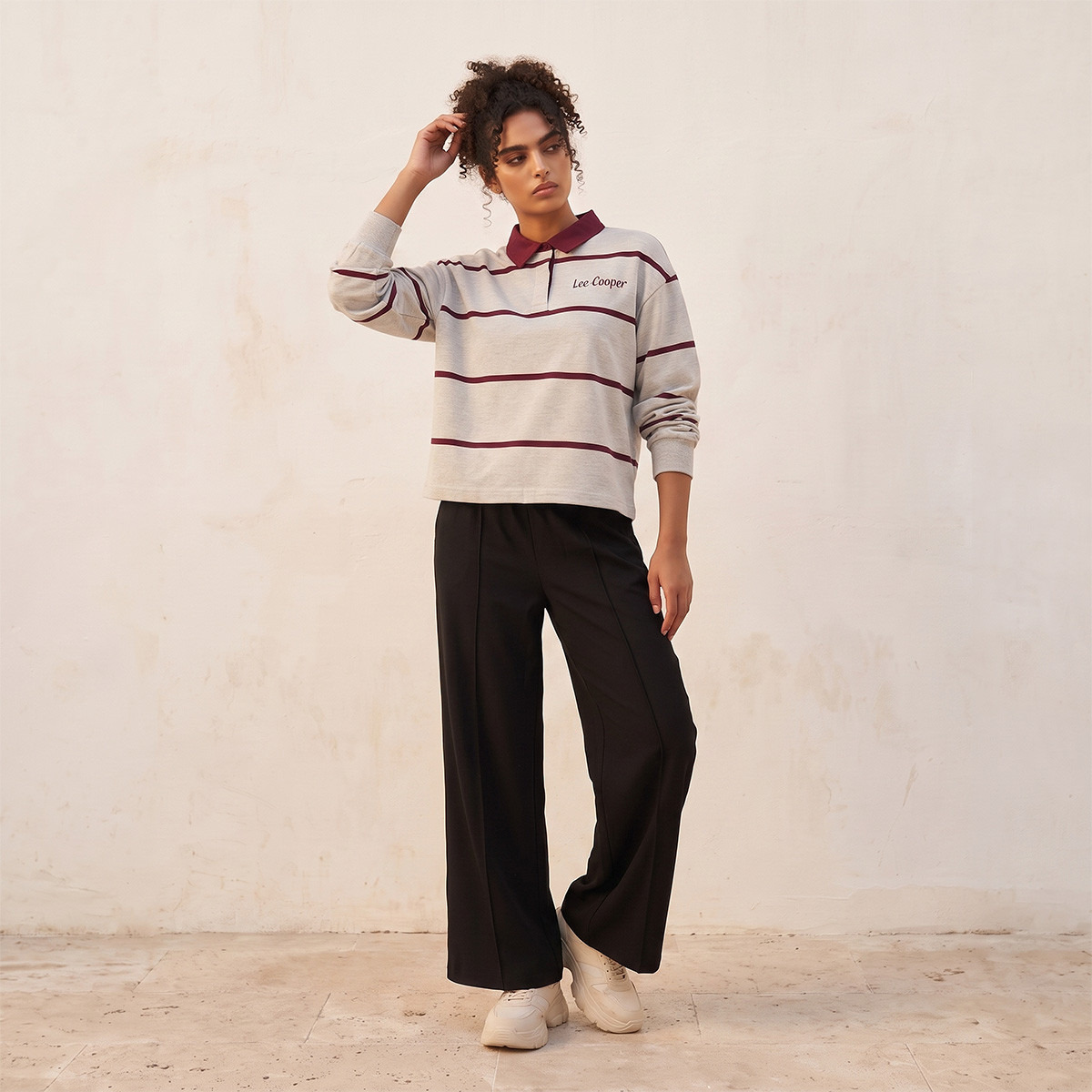 Lee Cooper Polo T-shirt with Stripes-women-clothing-tshirts-image-2