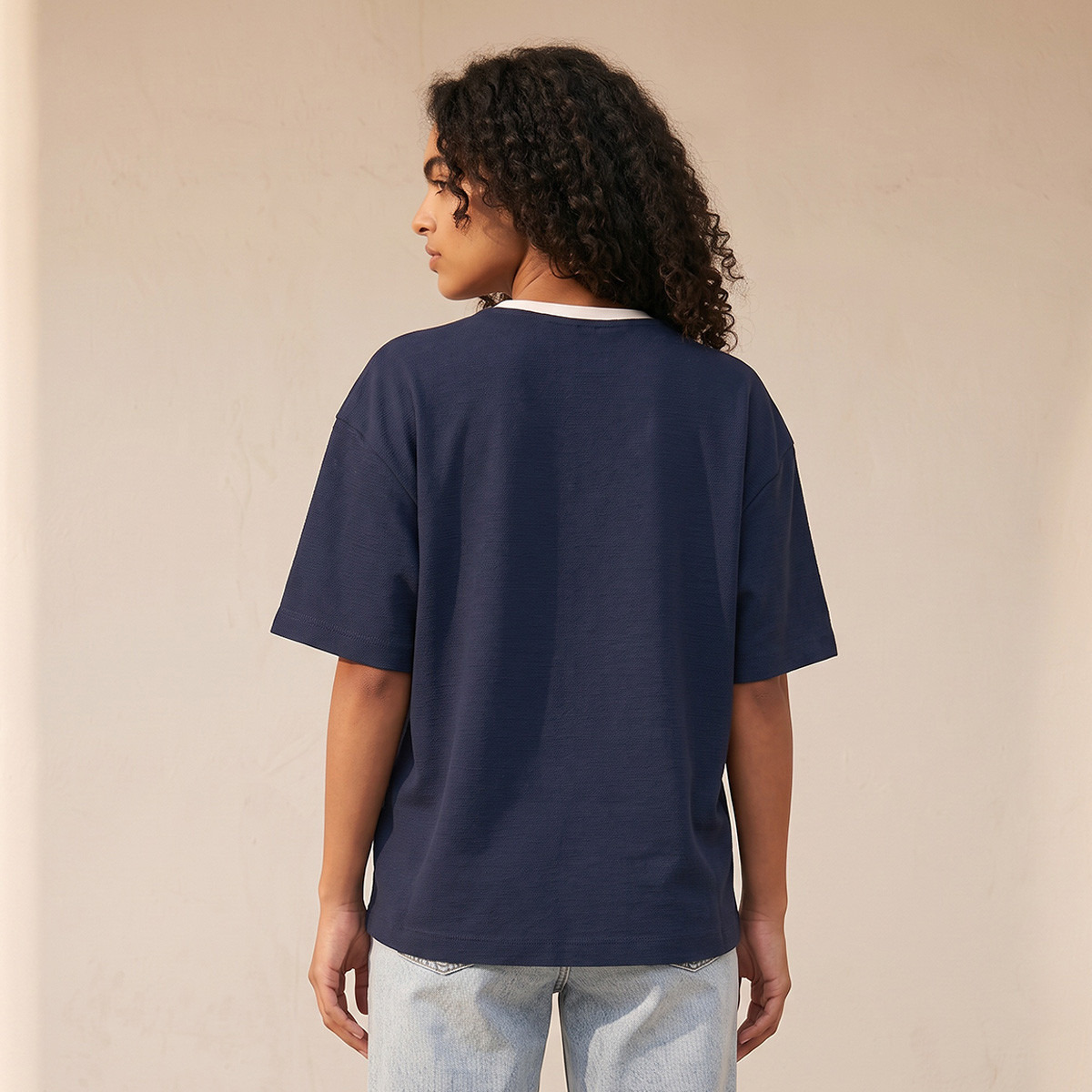 Lee Cooper V-neck Short Sleeves Embroidered T-shirt-women-clothing-tshirts-image-3