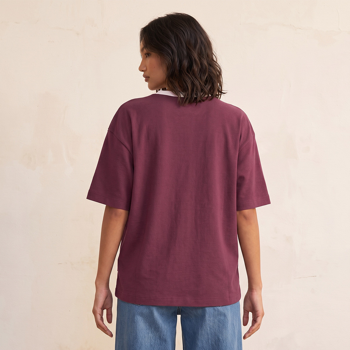 Lee Cooper V-neck Short Sleeves Embroidered T-shirt-women-clothing-tshirts-image-3