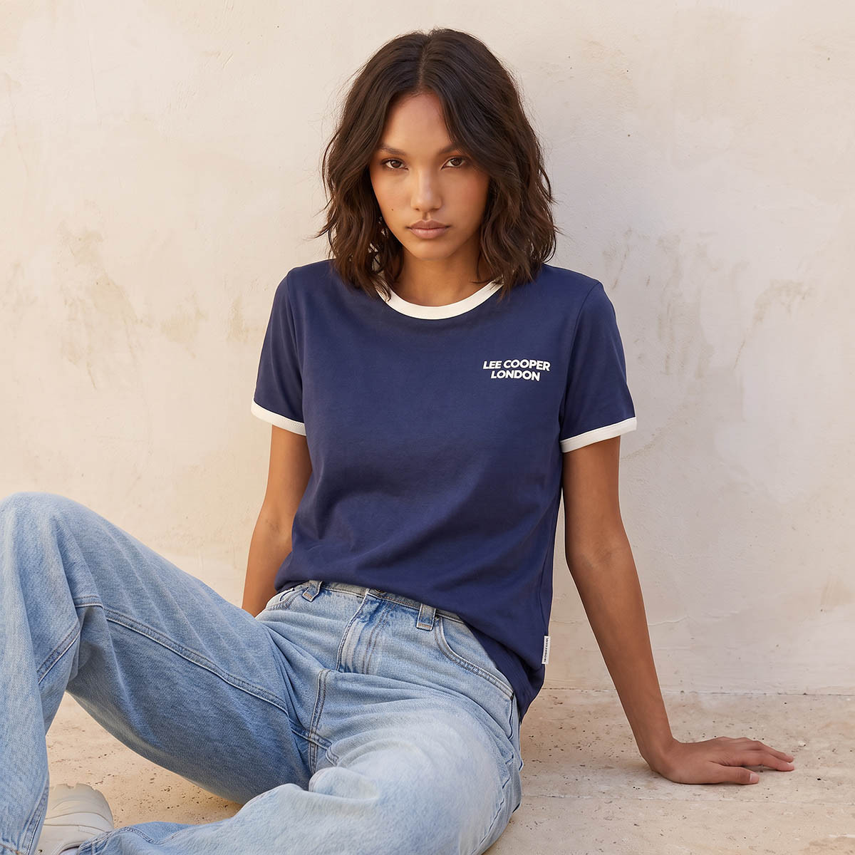 Lee Cooper Relaxed Fit Cotton T-shirt with Logo Print-women-clothing-tshirts-image-6
