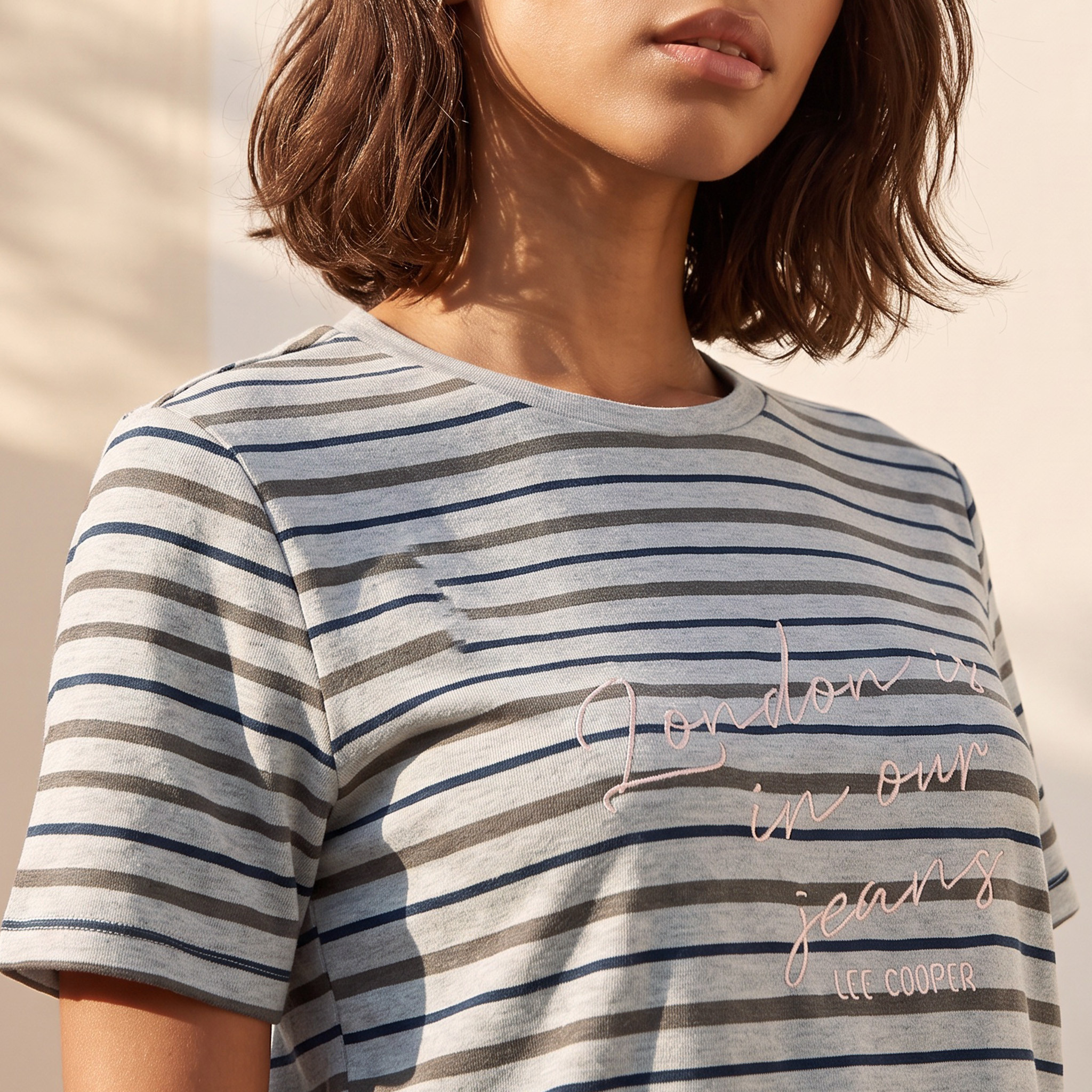 Lee Cooper Relaxed Fit Cotton Striped T-shirt-women-clothing-tshirts-image-4