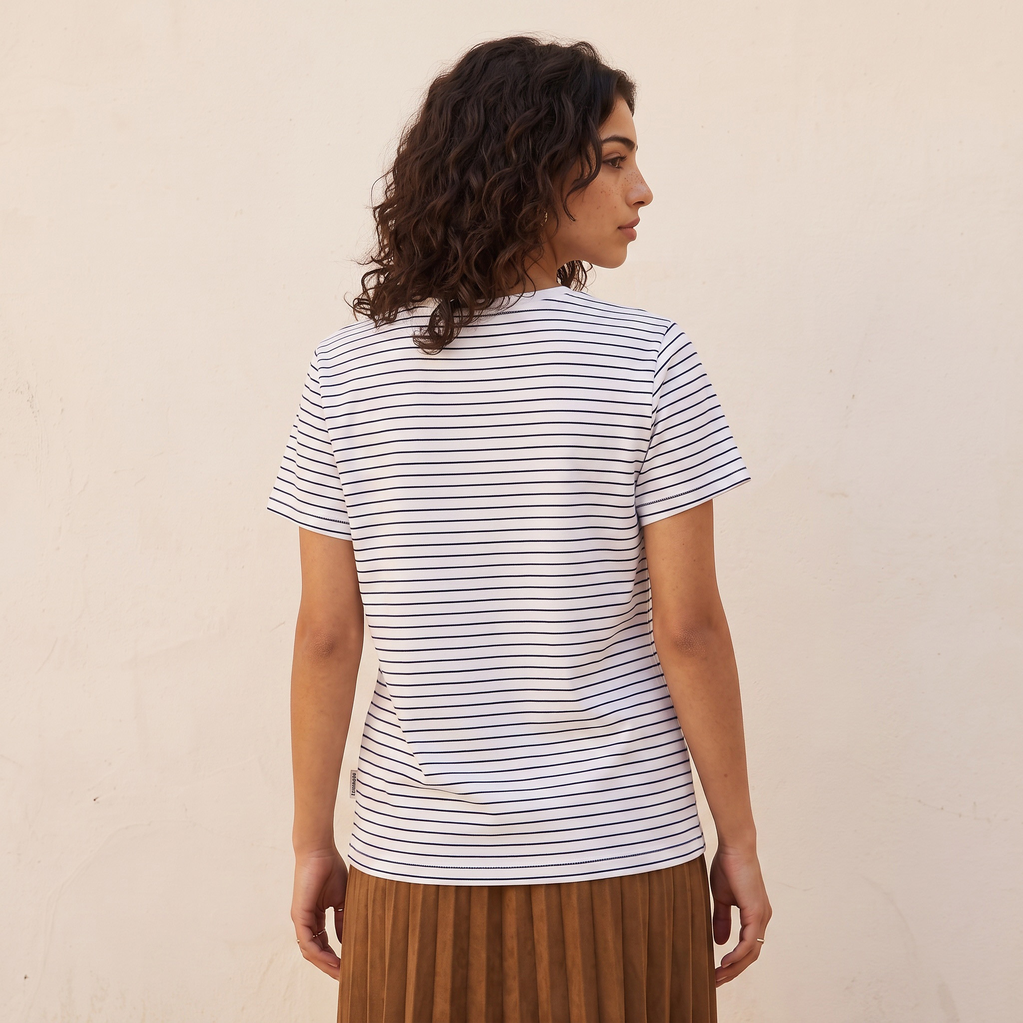 تيشيرت قطن مقلم بقصة مريحة من لي كوبر-women-clothing-tshirts-image-3