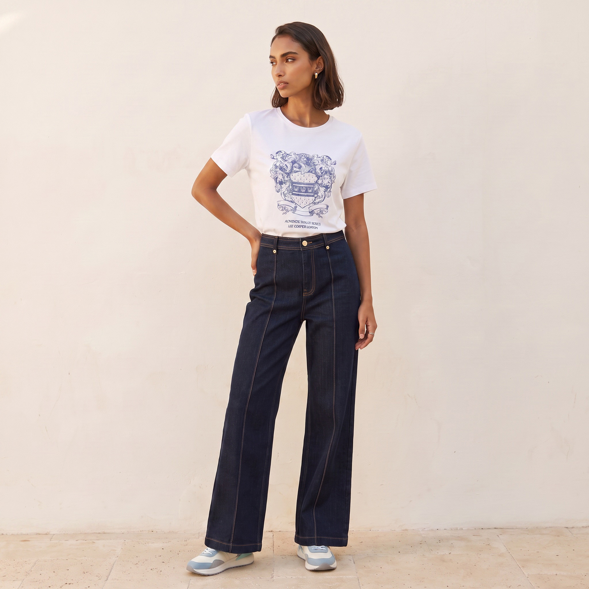 تيشيرت قطن بقصة مريحة من لي كوبر-women-clothing-tshirts-image-2