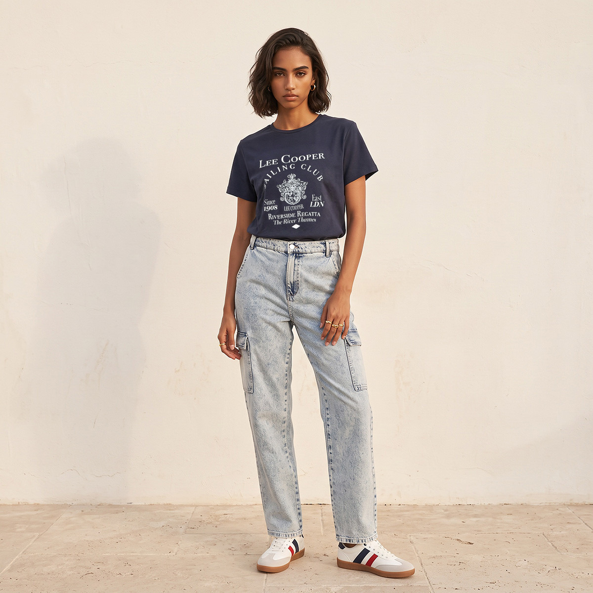 تيشيرت قطن بقصة مريحة من لي كوبر-women-clothing-tshirts-image-2