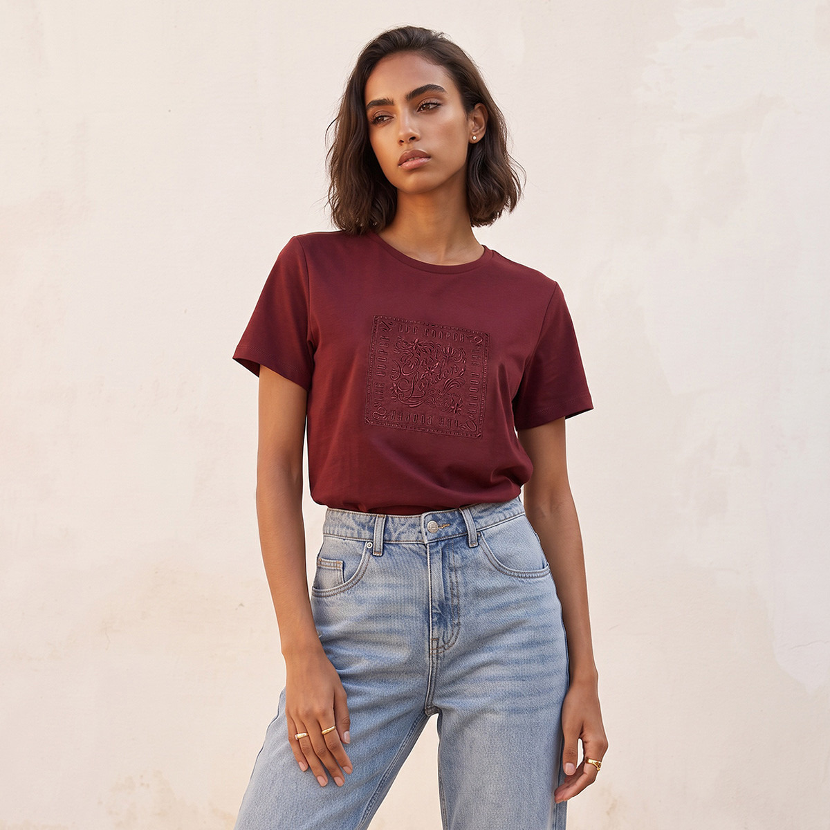 Lee Cooper Relaxed Fit Cotton Logo T-shirt-women-clothing-tshirts-image-1