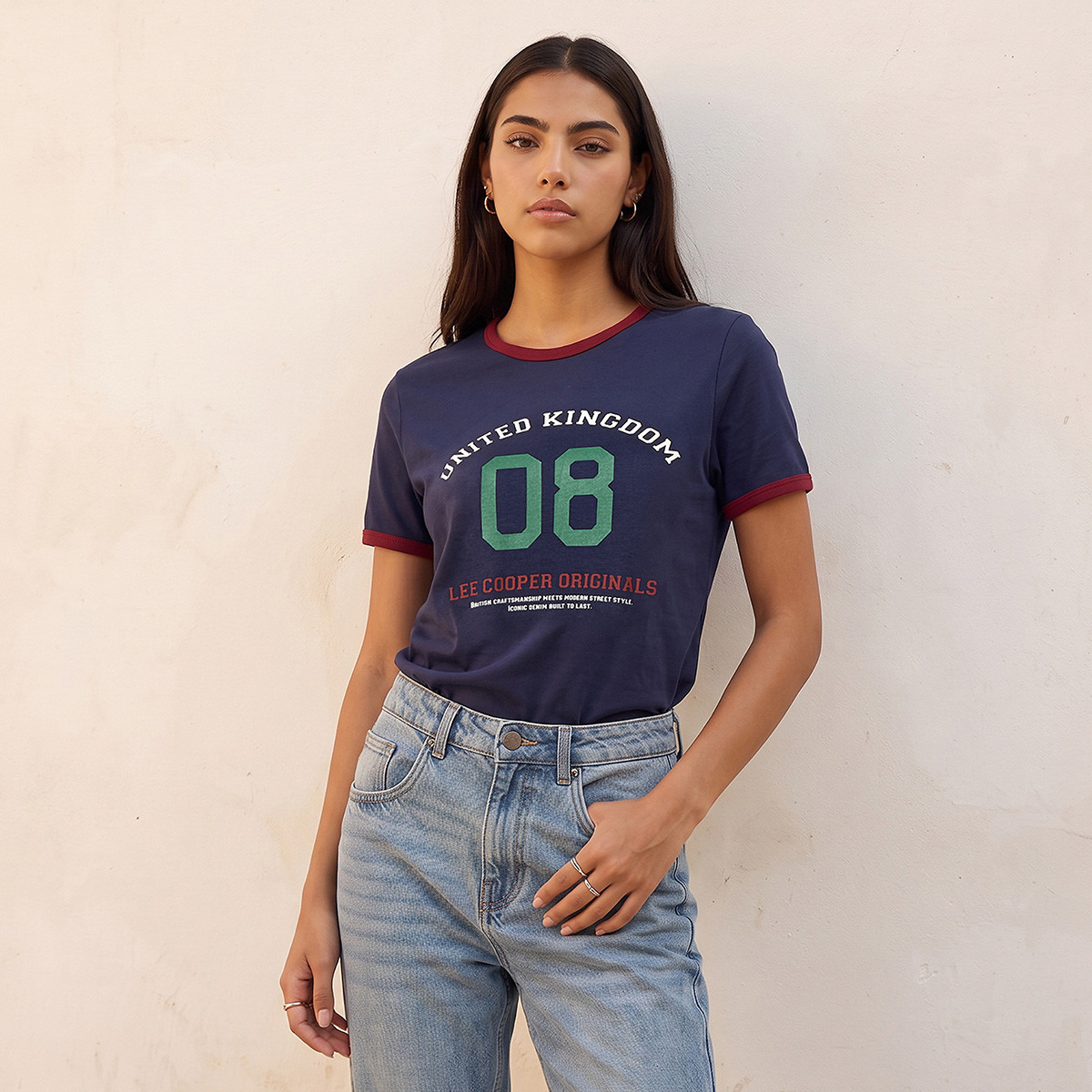 Lee Cooper Relaxed Fit Cotton Logo T-shirt-women-clothing-tshirts-image-1