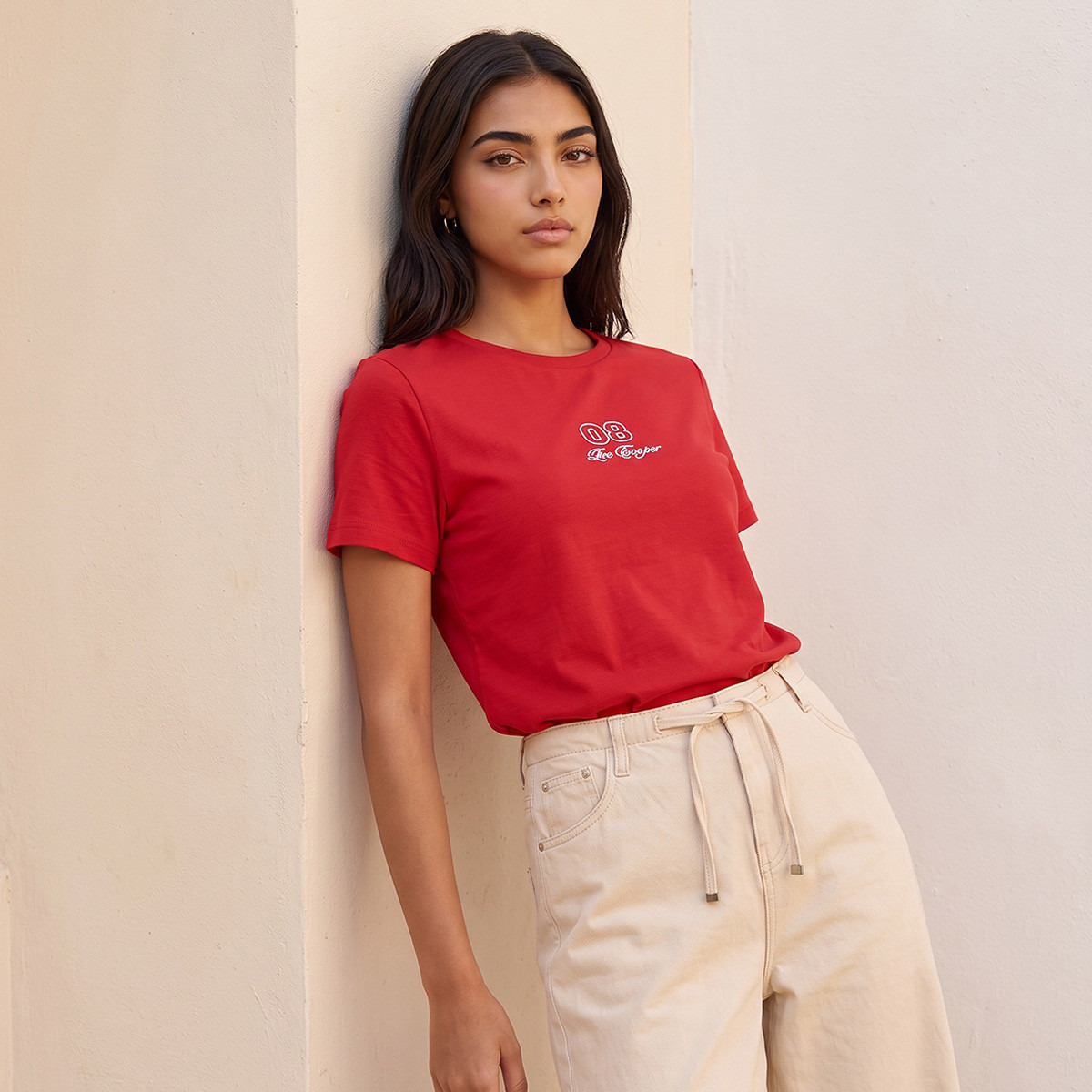 Lee Cooper Relaxed Fit Cotton Logo T-shirt-women-clothing-tshirts-image-1