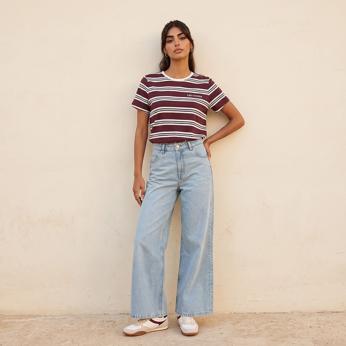 Lee Cooper Relaxed Fit Cotton Embroidered T-shirt-women-clothing-tshirts-image-2