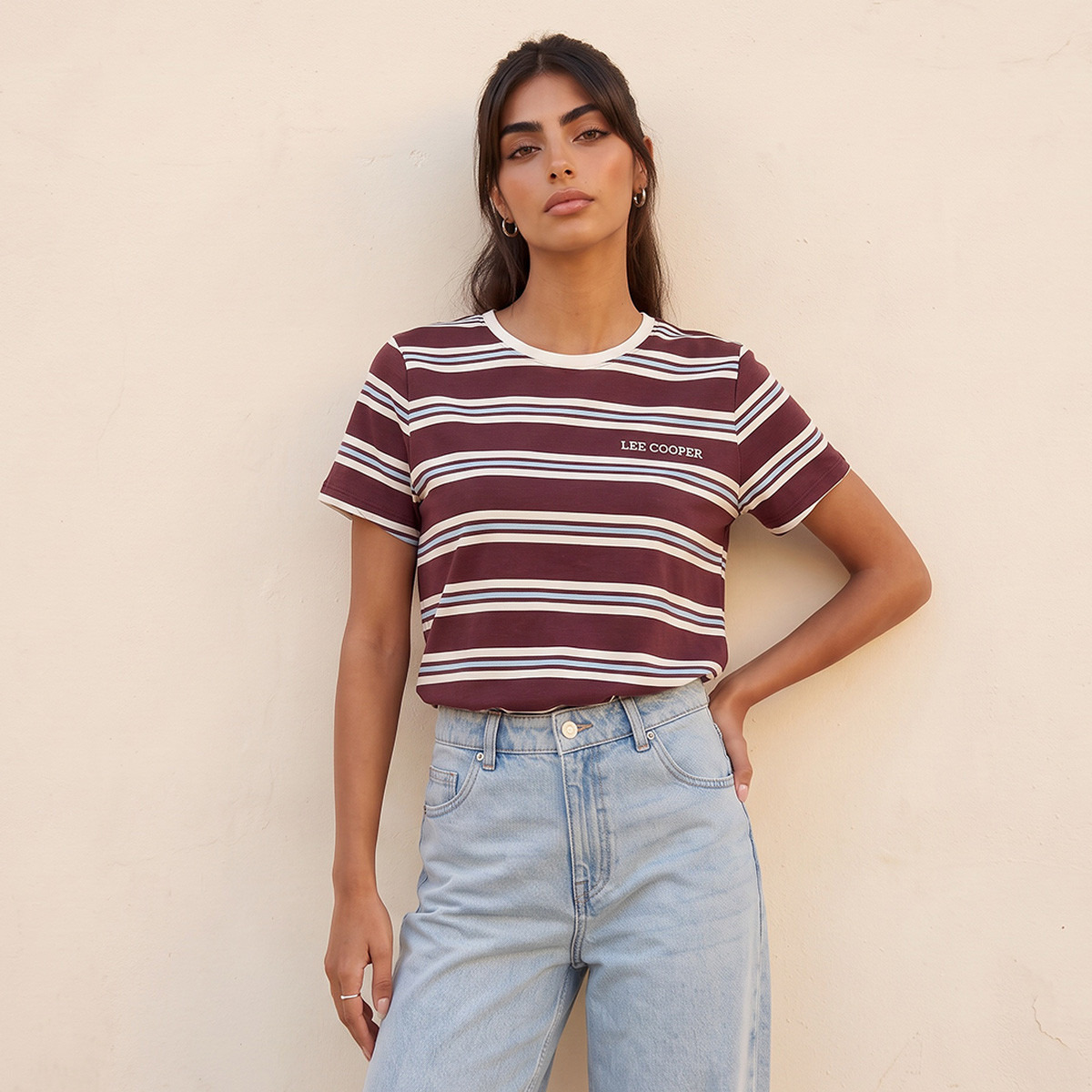 Lee Cooper Relaxed Fit Cotton Embroidered T-shirt-women-clothing-tshirts-image-4