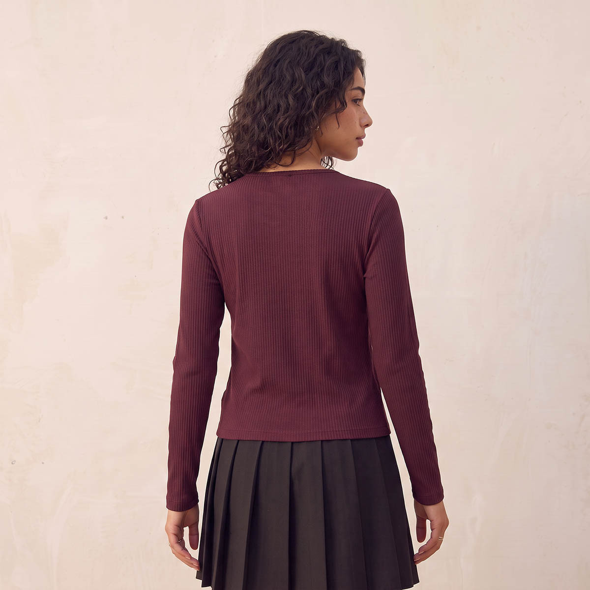 Lee Cooper Ribbed Henley Cardigan with Scallop Trim-women-clothing-cardigansandjumpers-cardigans-image-4