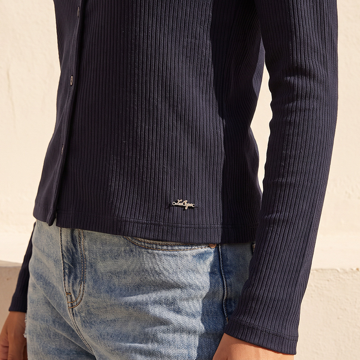 Lee Cooper Ribbed Cardigan with Scallop Trim-women-clothing-cardigansandjumpers-cardigans-image-6