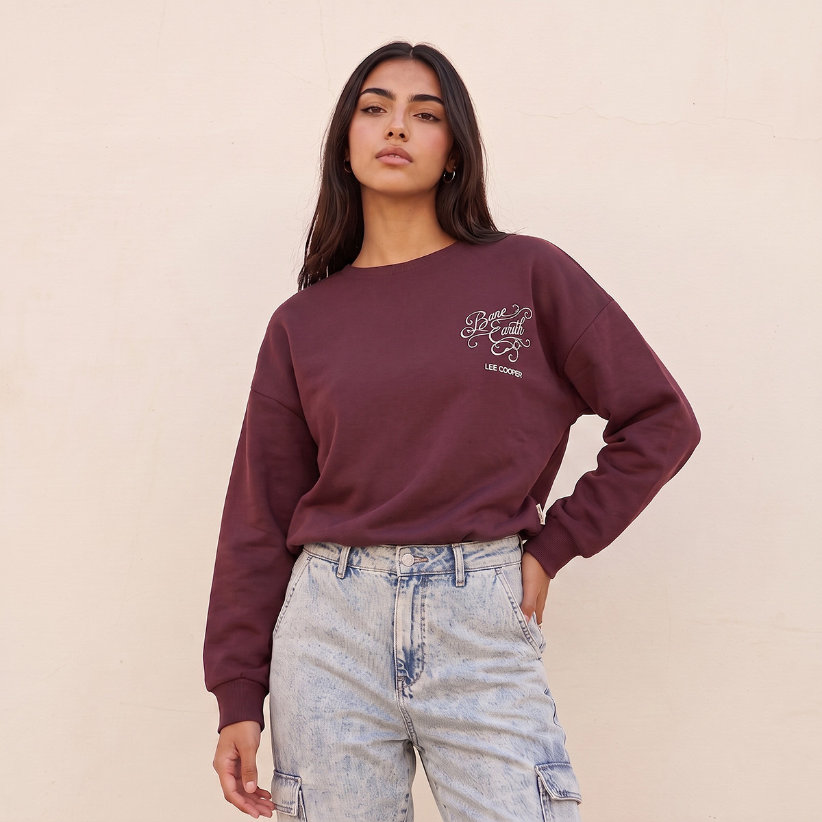 Lee Cooper Oversized Sweatshirt with Embroidery-women-clothing-hoodiesandsweatshirts-sweatshirts-image-2
