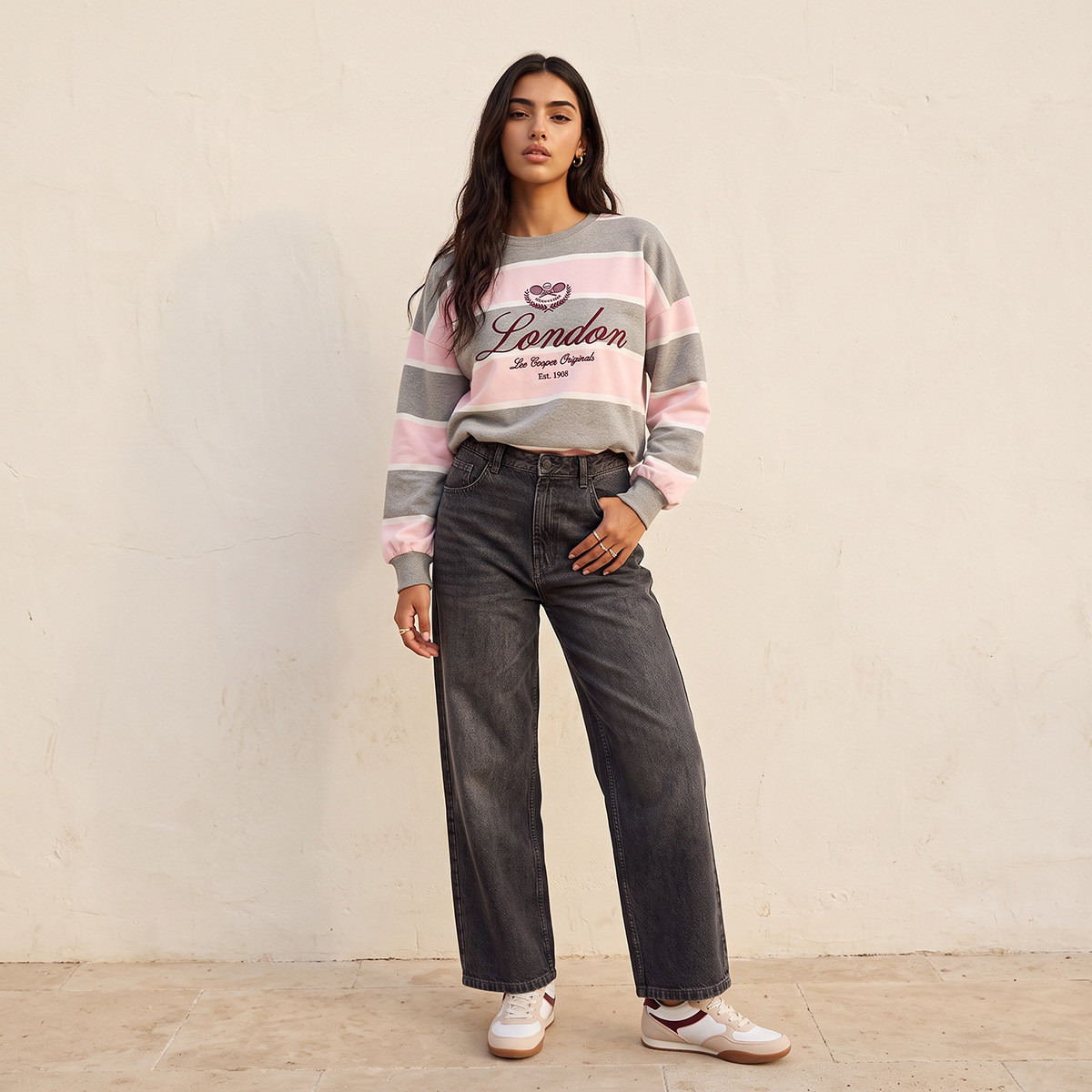 Lee Cooper Oversized Sweatshirt with Logo Print-women-clothing-hoodiesandsweatshirts-sweatshirts-image-3