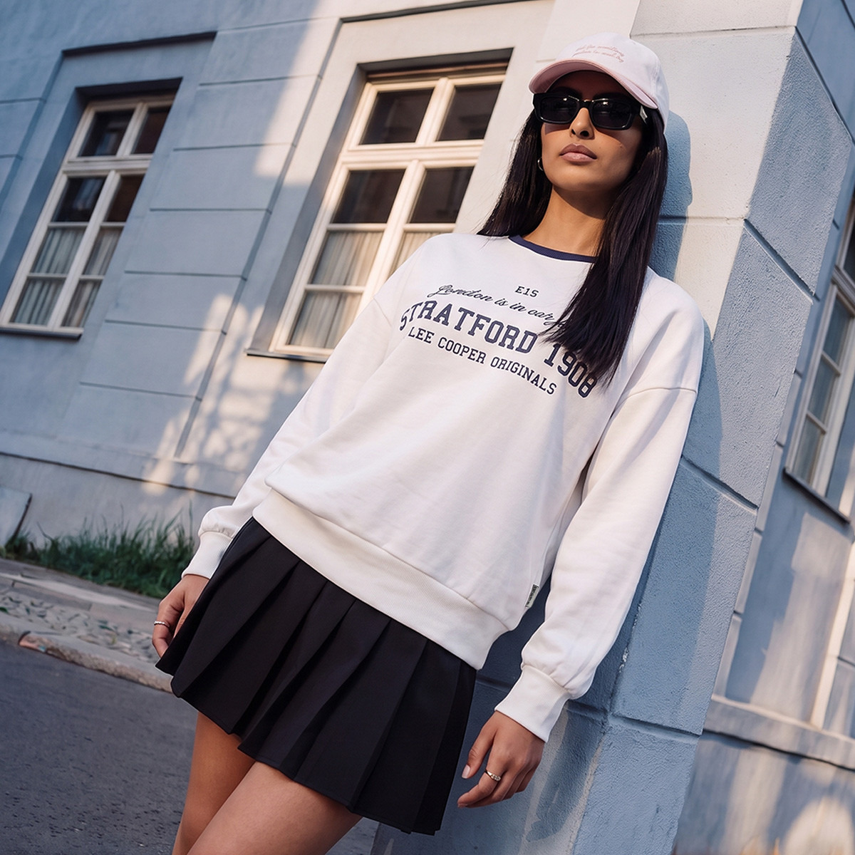 Lee Cooper Oversized Sweatshirt with Logo Print-women-clothing-hoodiesandsweatshirts-sweatshirts-image-1