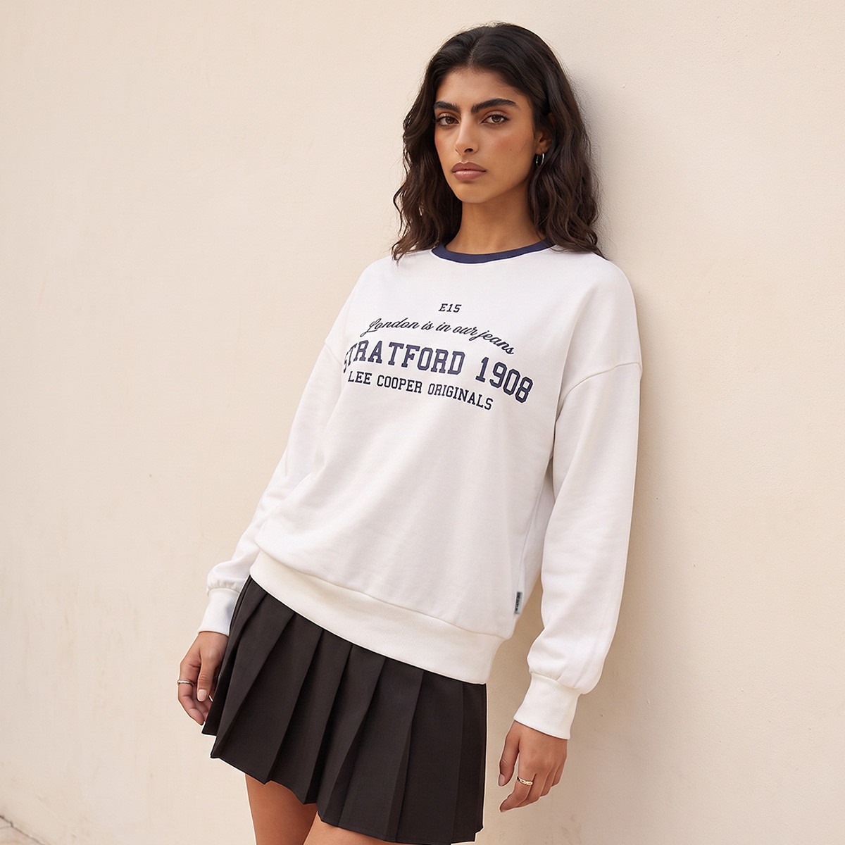 Lee Cooper Oversized Sweatshirt with Logo Print-women-clothing-hoodiesandsweatshirts-sweatshirts-image-2