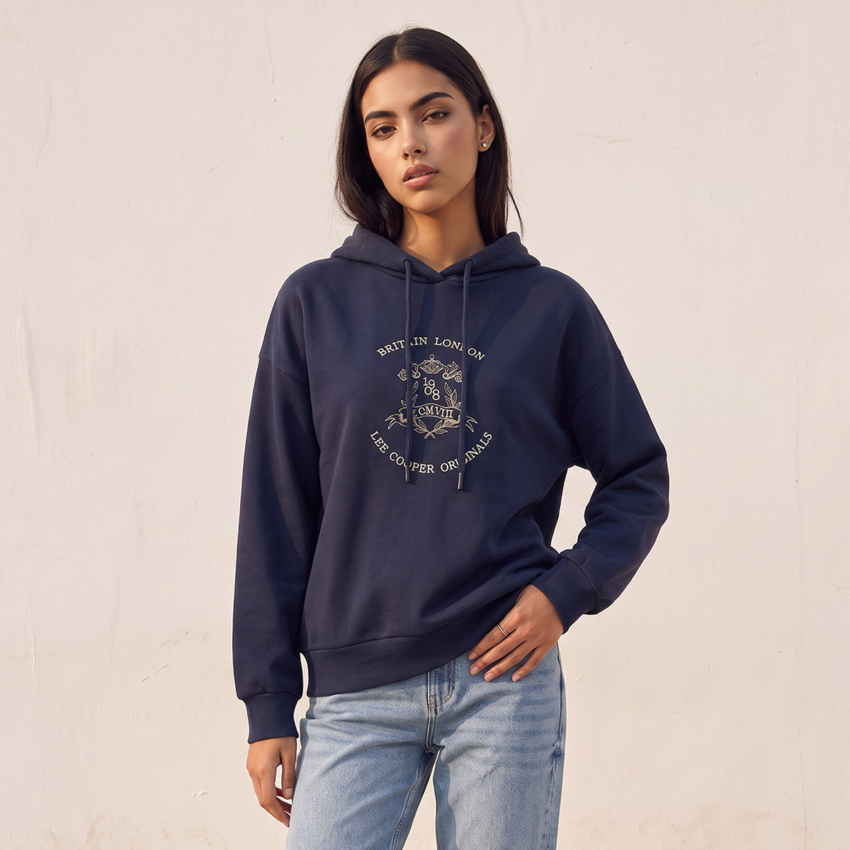 Lee Cooper Hooded Sweatshirt with Logo Embroidery-women-clothing-hoodiesandsweatshirts-sweatshirts-image-2