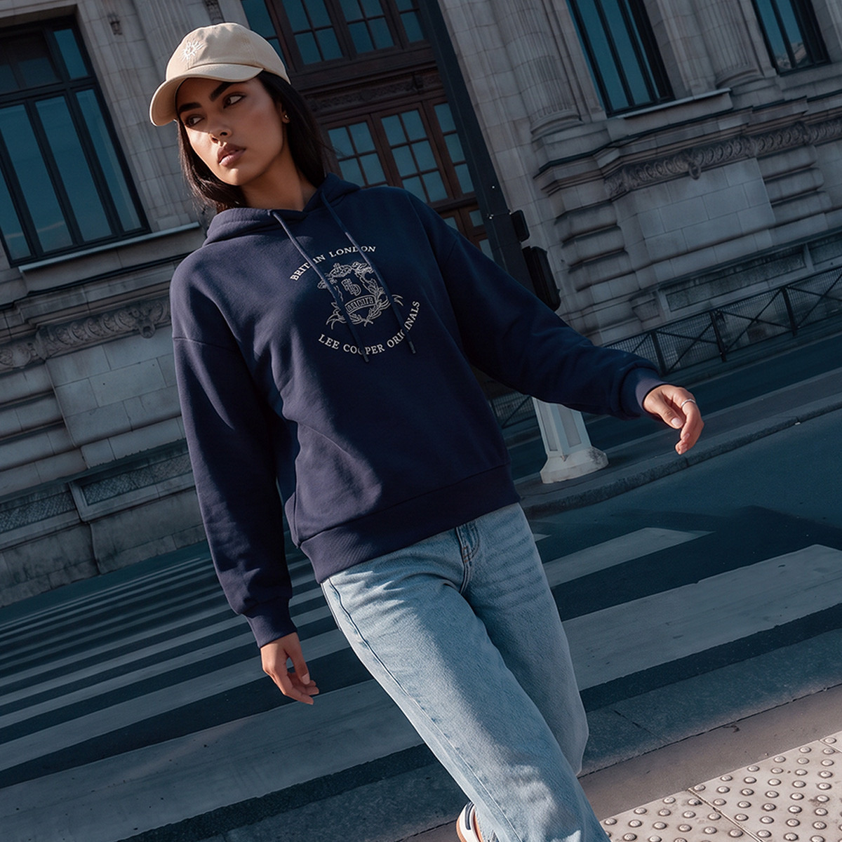 Lee Cooper Hooded Sweatshirt with Logo Embroidery-women-clothing-hoodiesandsweatshirts-sweatshirts-image-1